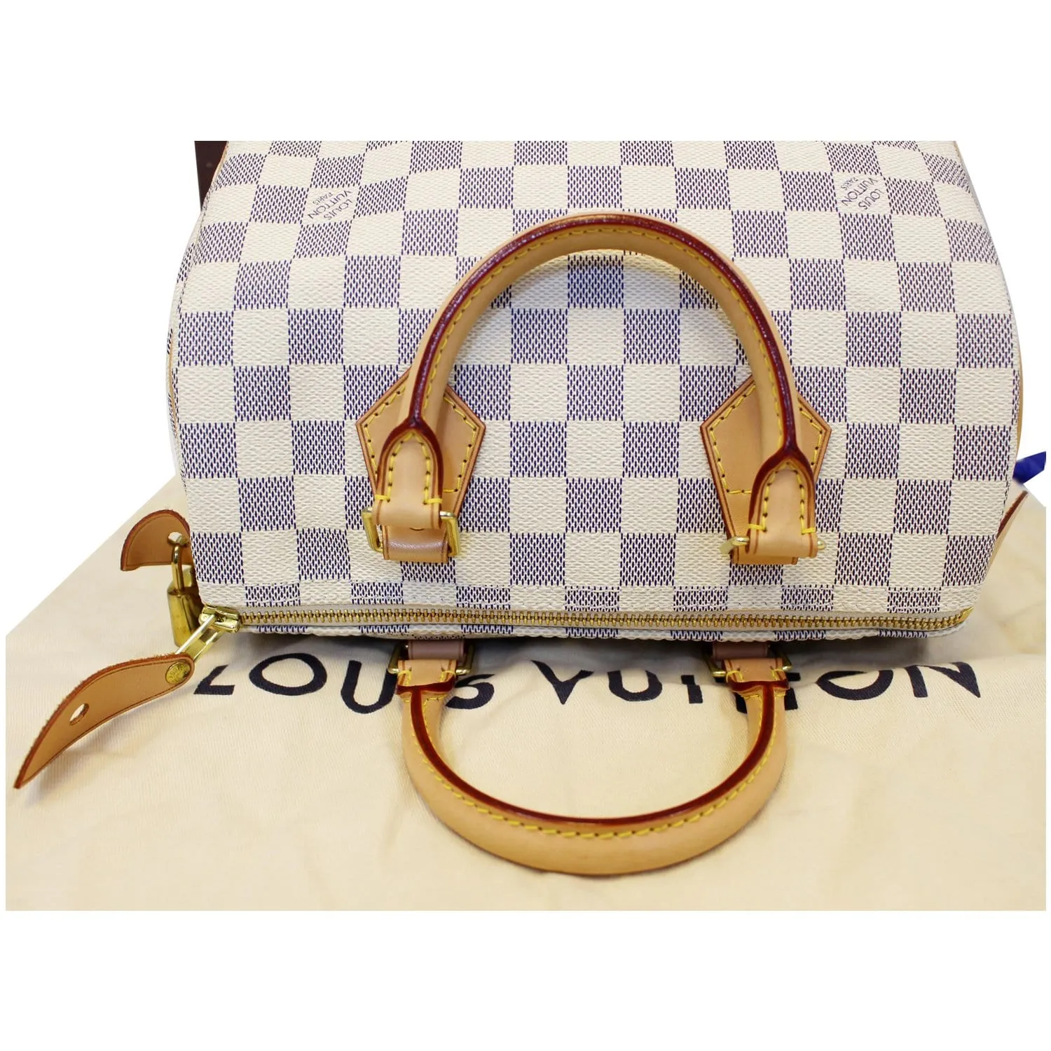 LOUIS VUITTON Speedy 25 Damier Azur Satchel Bag