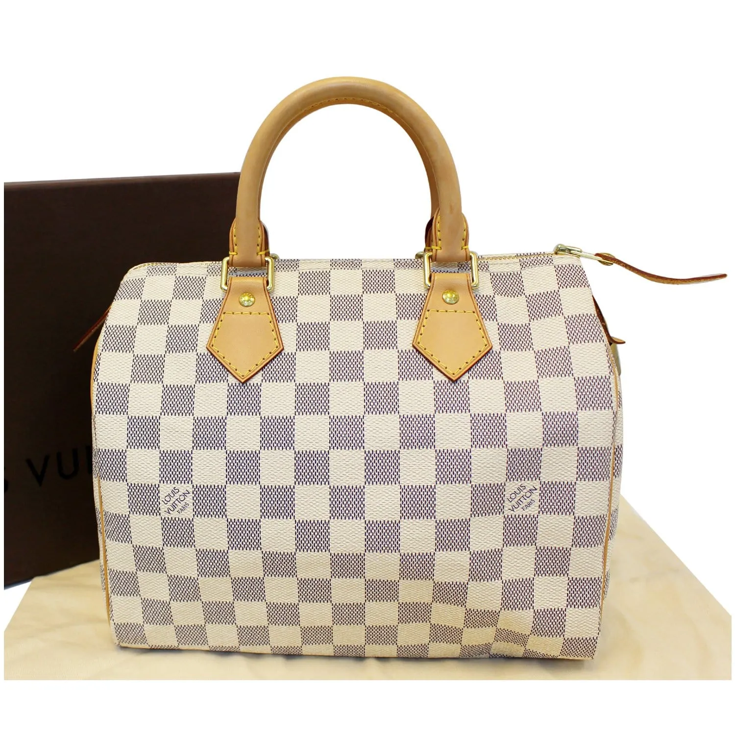 LOUIS VUITTON Speedy 25 Damier Azur Satchel Bag