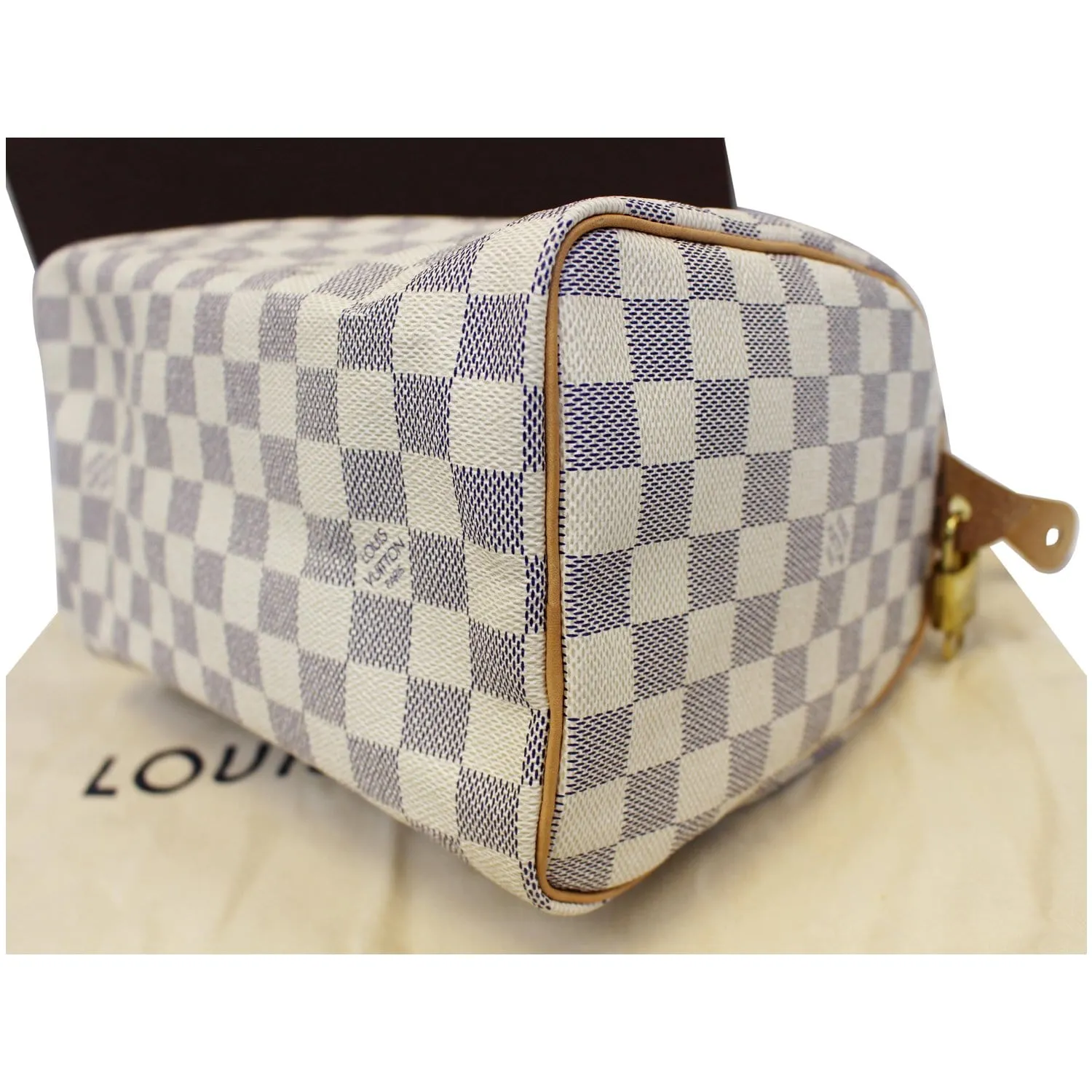 LOUIS VUITTON Speedy 25 Damier Azur Satchel Bag