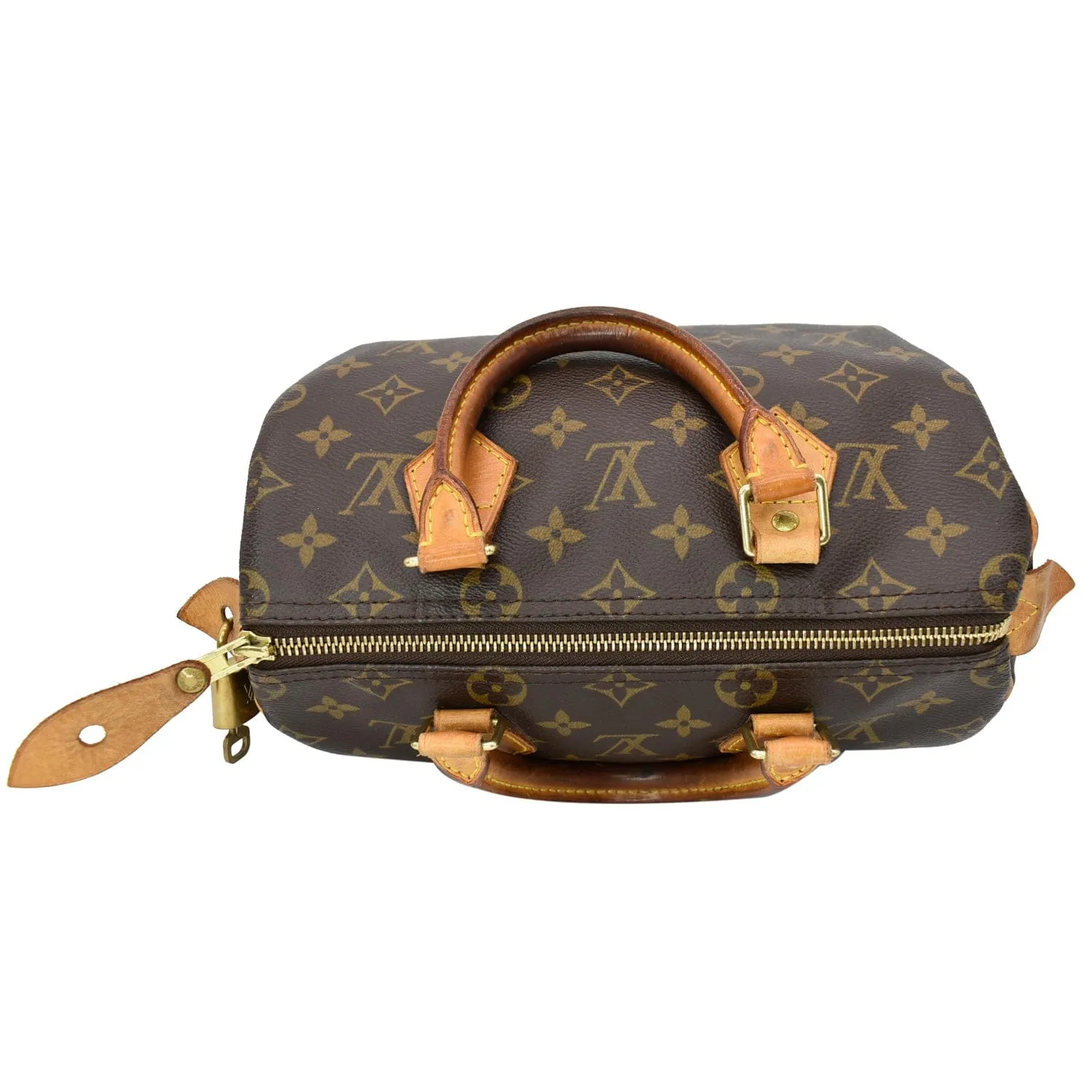 LOUIS VUITTON Speedy 25 Monogram Canvas Satchel Bag Brown - 10% OFF