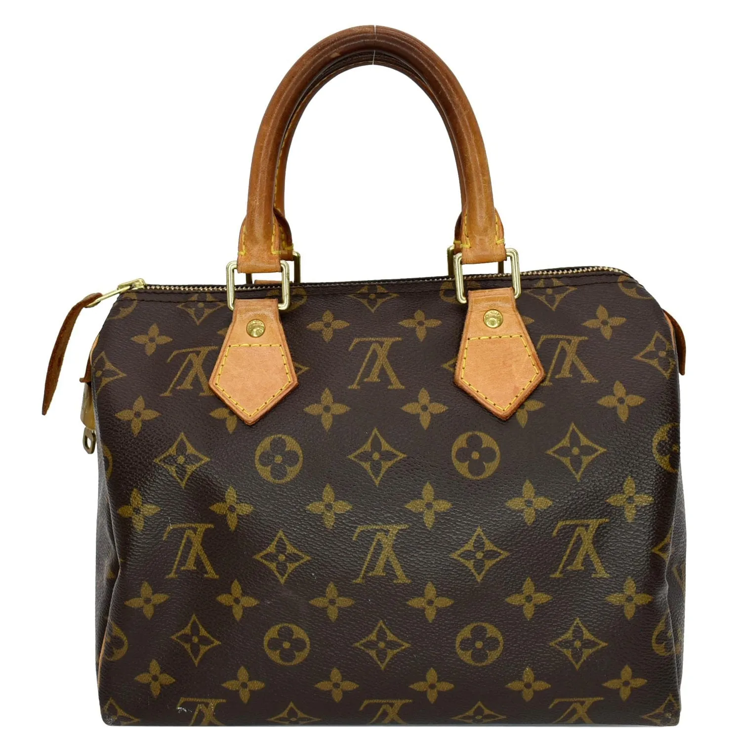 LOUIS VUITTON Speedy 25 Monogram Canvas Satchel Bag Brown - 10% OFF