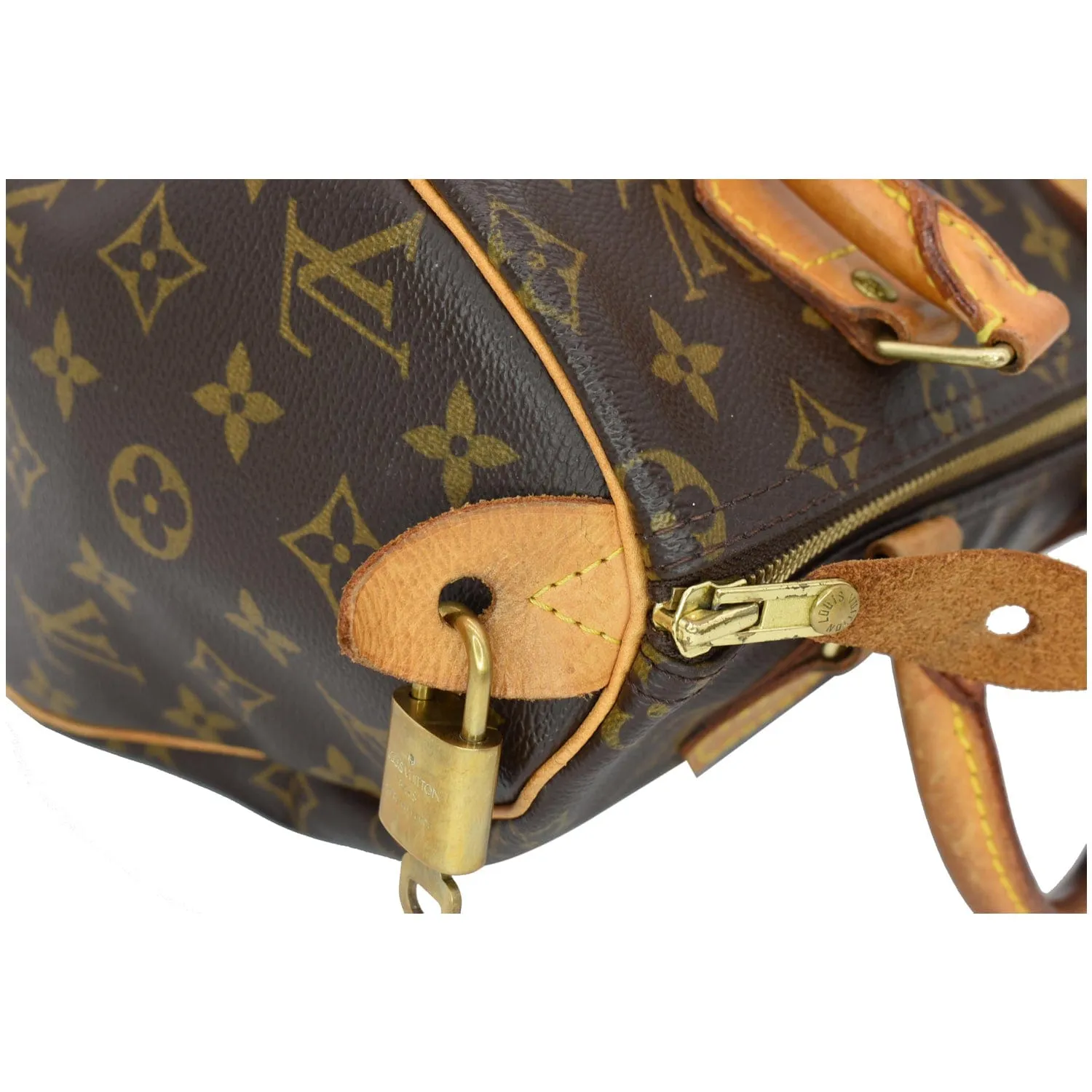 LOUIS VUITTON Speedy 25 Monogram Canvas Satchel Bag Brown - 10% OFF