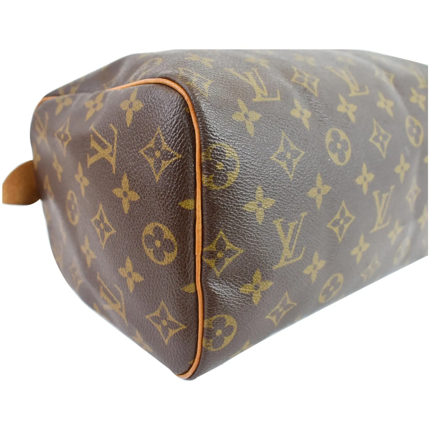 LOUIS VUITTON Speedy 25 Monogram Canvas Satchel Bag Brown