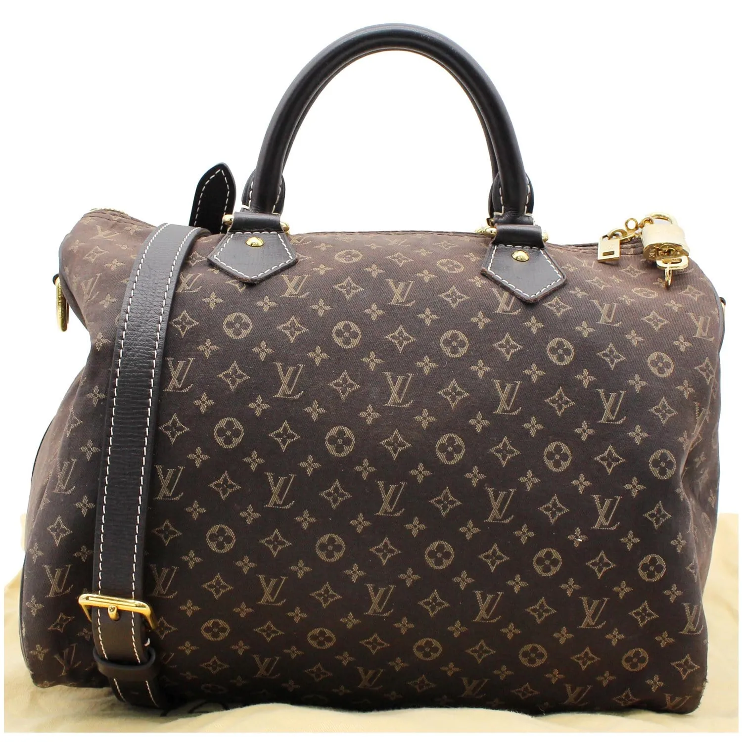 LOUIS VUITTON Speedy 30 Bandouliere Ebene Mini Lin Shoulder Bag Brown