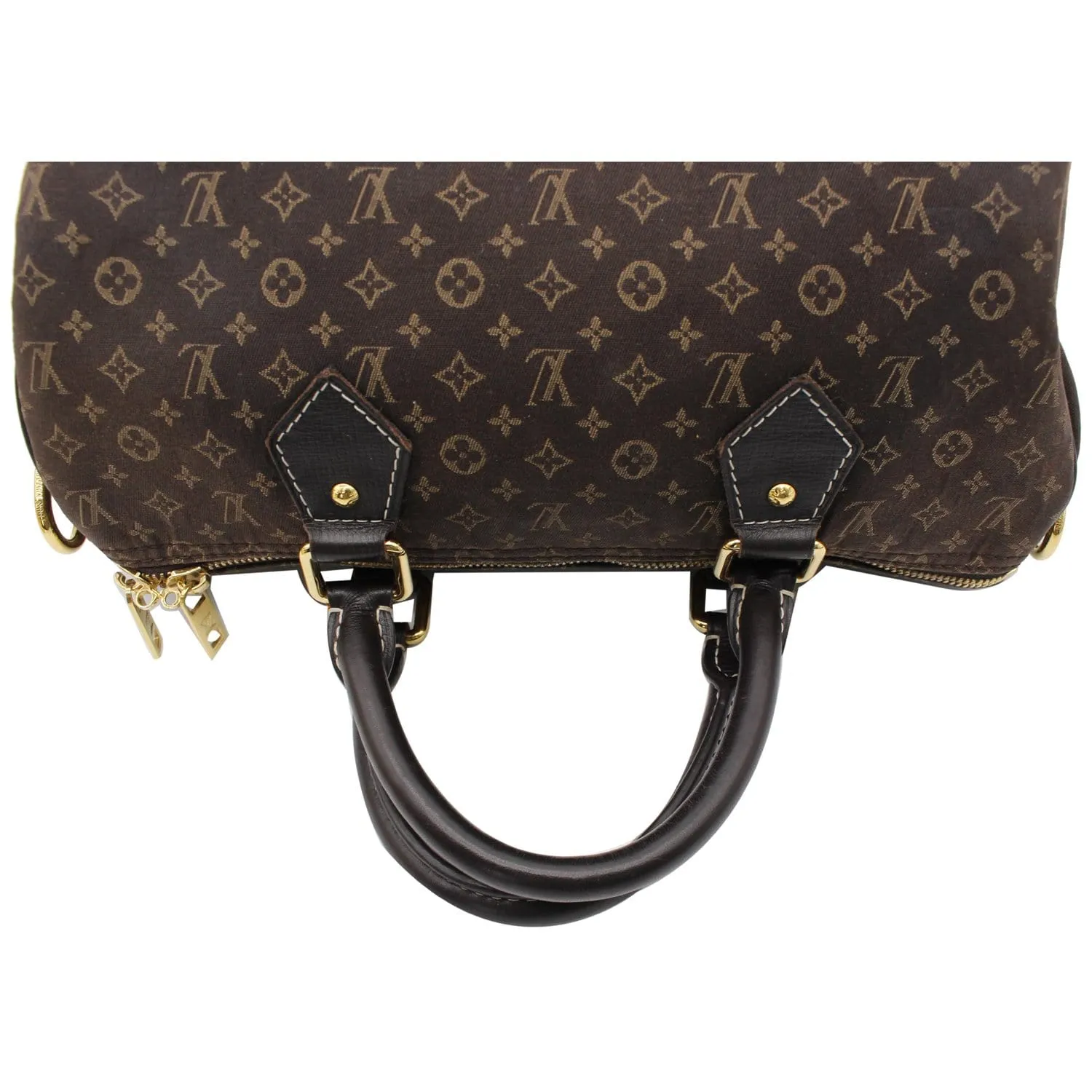 LOUIS VUITTON Speedy 30 Bandouliere Ebene Mini Lin Shoulder Bag Brown