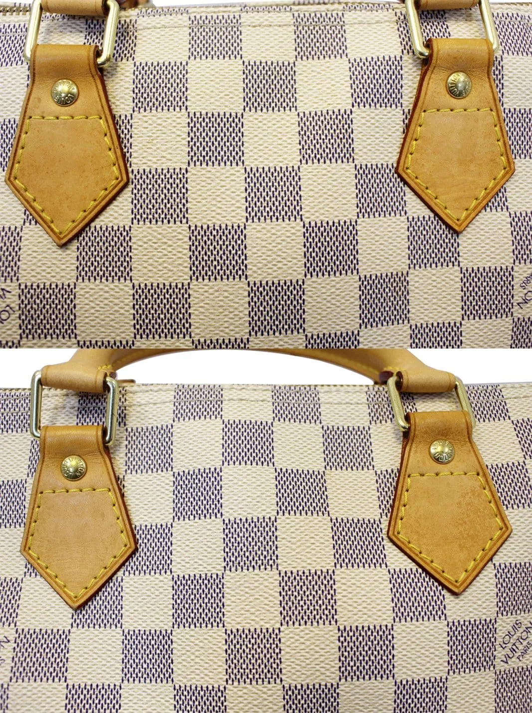 LOUIS VUITTON Speedy 30 Damier Azur Satchel Handbag