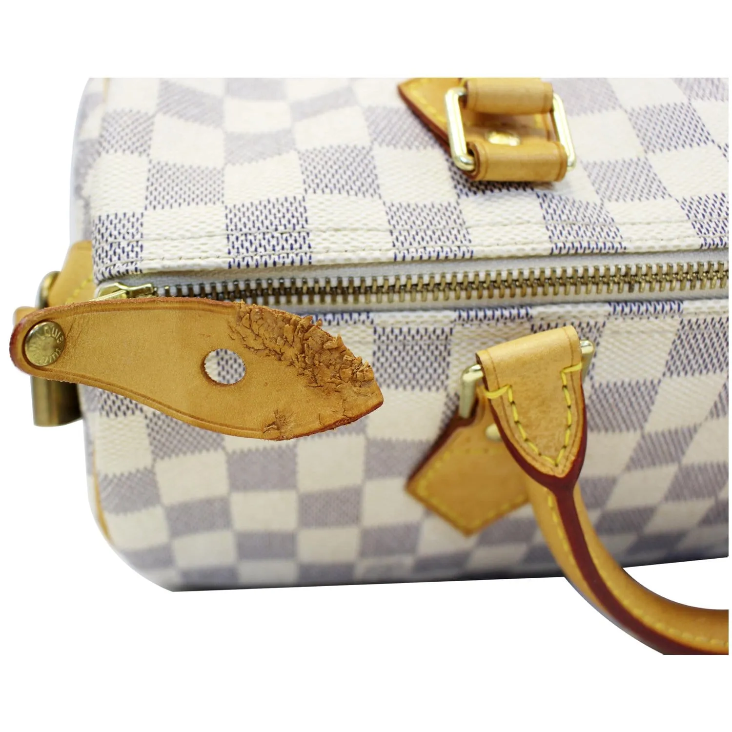 LOUIS VUITTON Speedy 30 Damier Azur Satchel Handbag