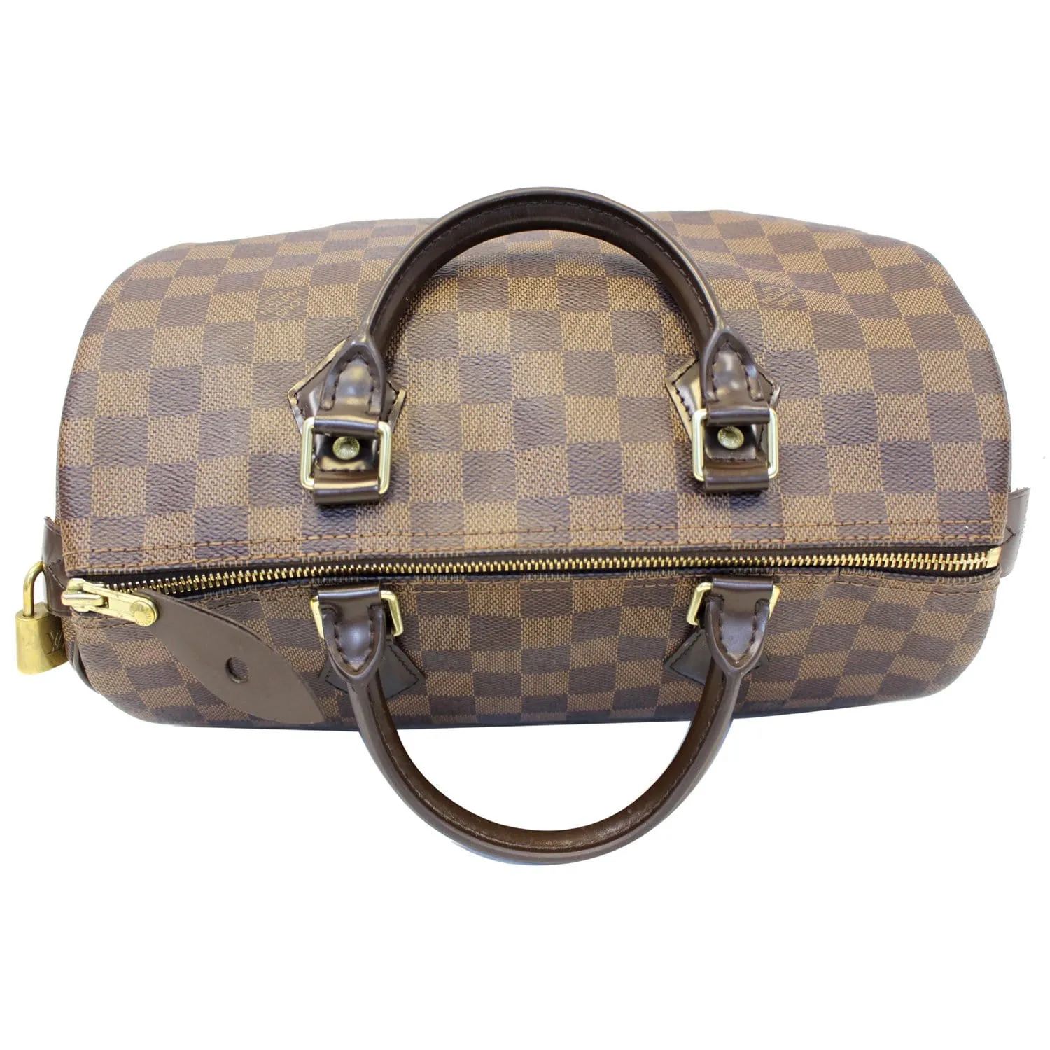 LOUIS VUITTON Speedy 30 Damier Ebene Satchel Bag Brown