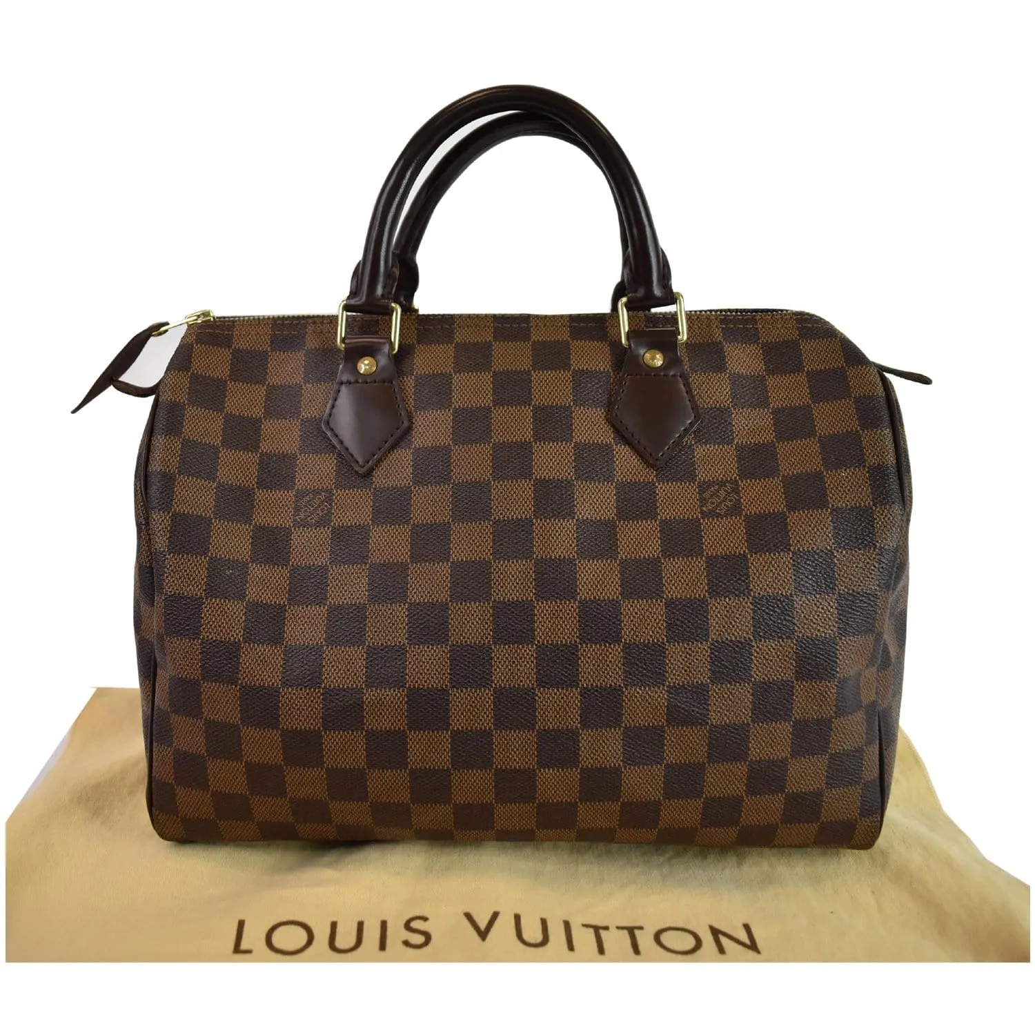 LOUIS VUITTON Speedy 30 Damier Ebene Satchel Bag Brown
