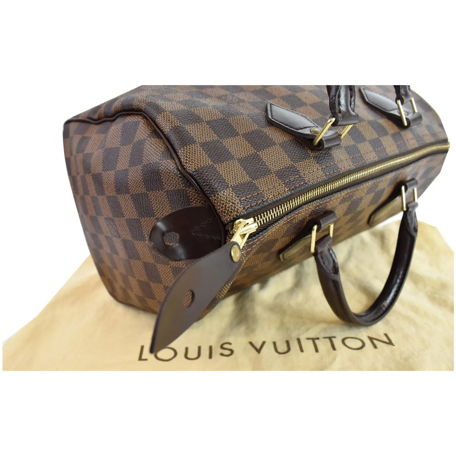LOUIS VUITTON Speedy 30 Damier Ebene Satchel Bag Brown