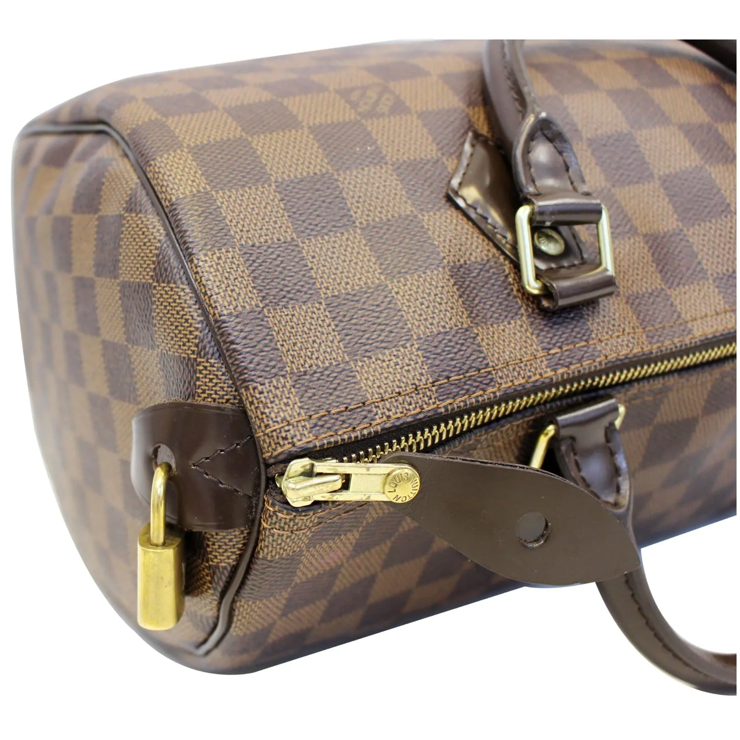 LOUIS VUITTON Speedy 30 Damier Ebene Satchel Bag Brown