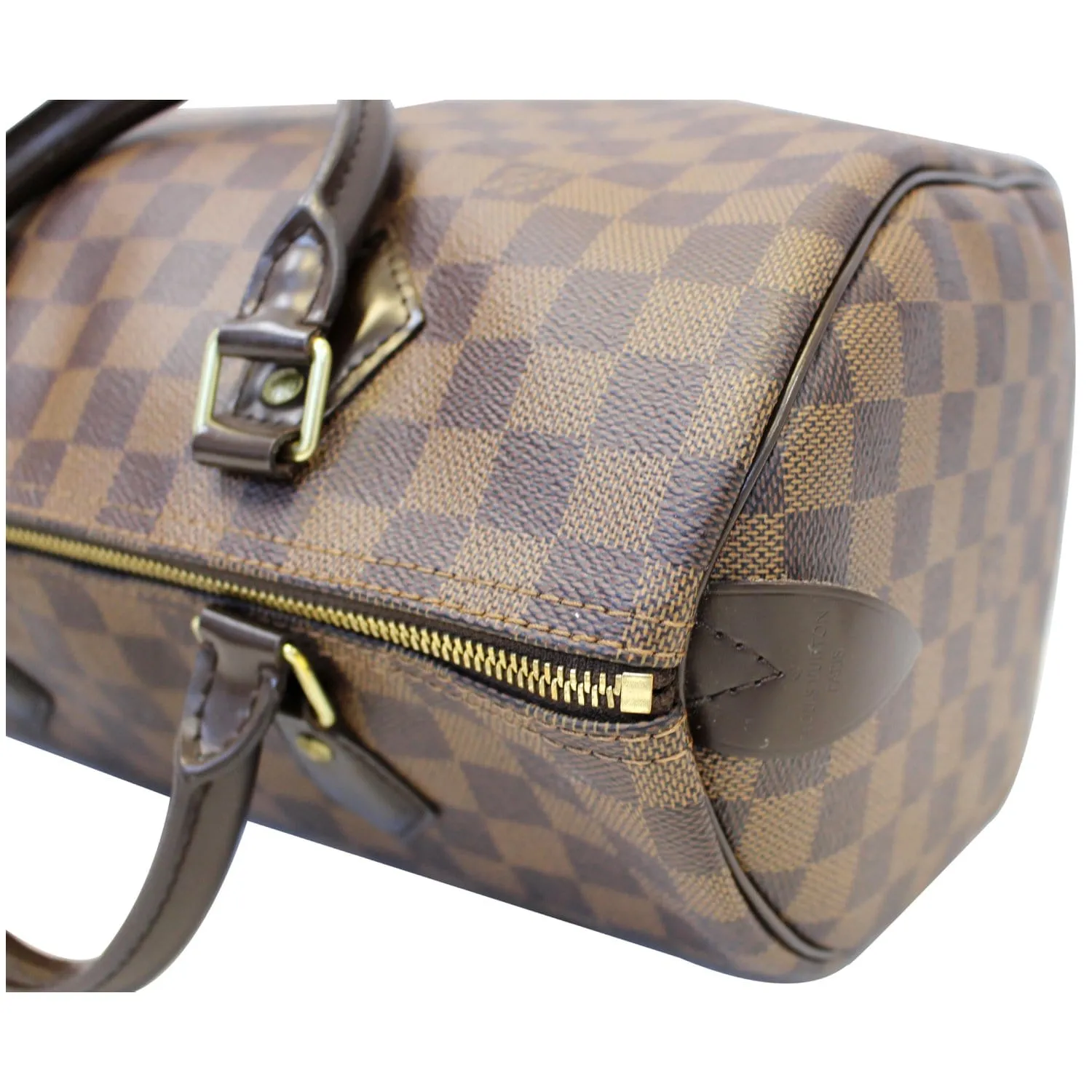 LOUIS VUITTON Speedy 30 Damier Ebene Satchel Bag Brown