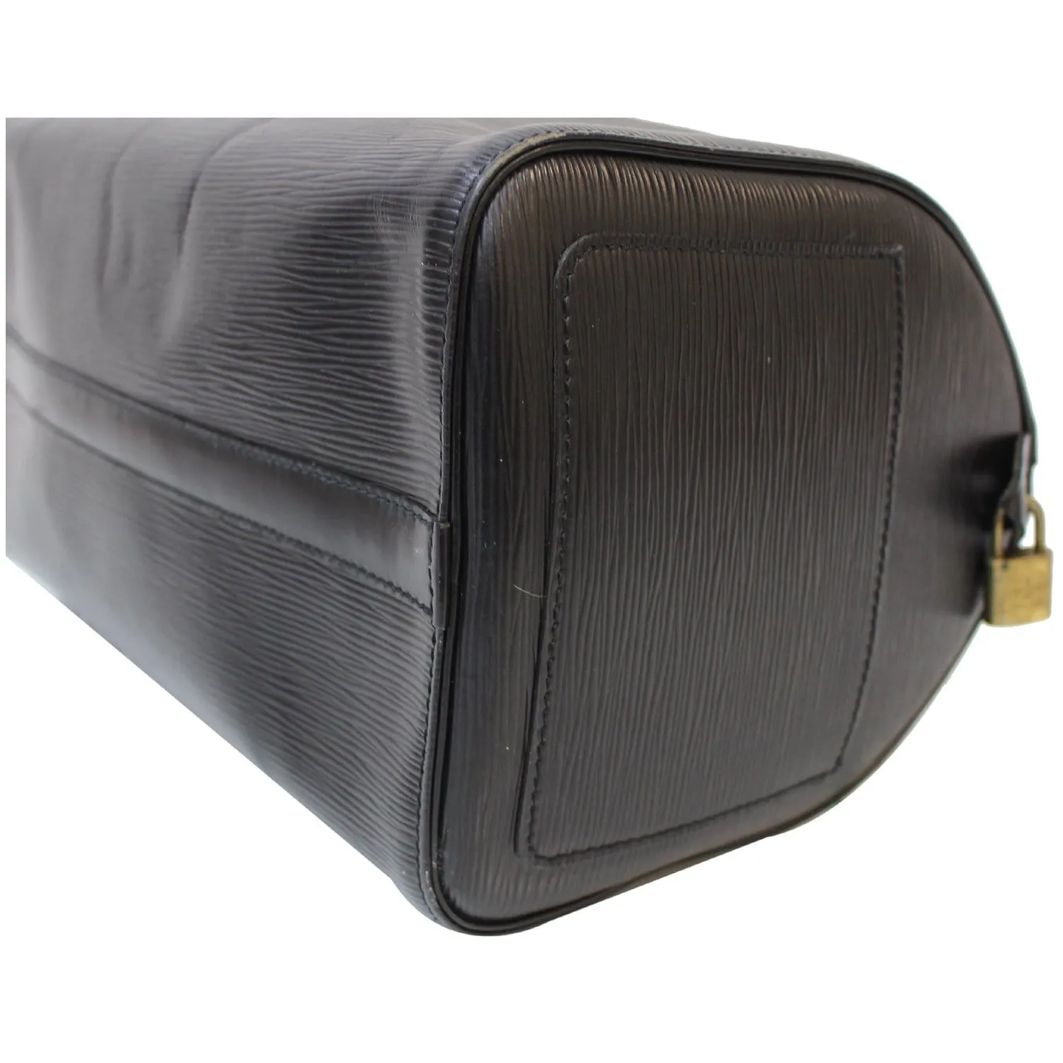 LOUIS VUITTON Speedy 30 Epi Leather Satchel Bag Black