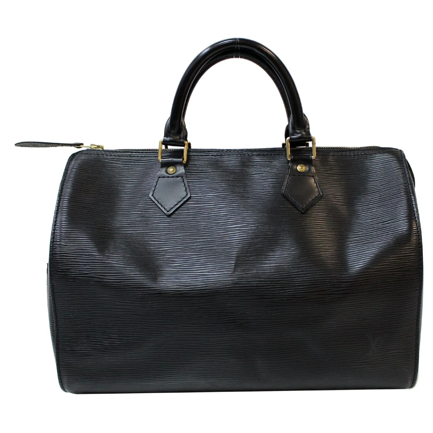 LOUIS VUITTON Speedy 30 Epi Leather Satchel Bag Black