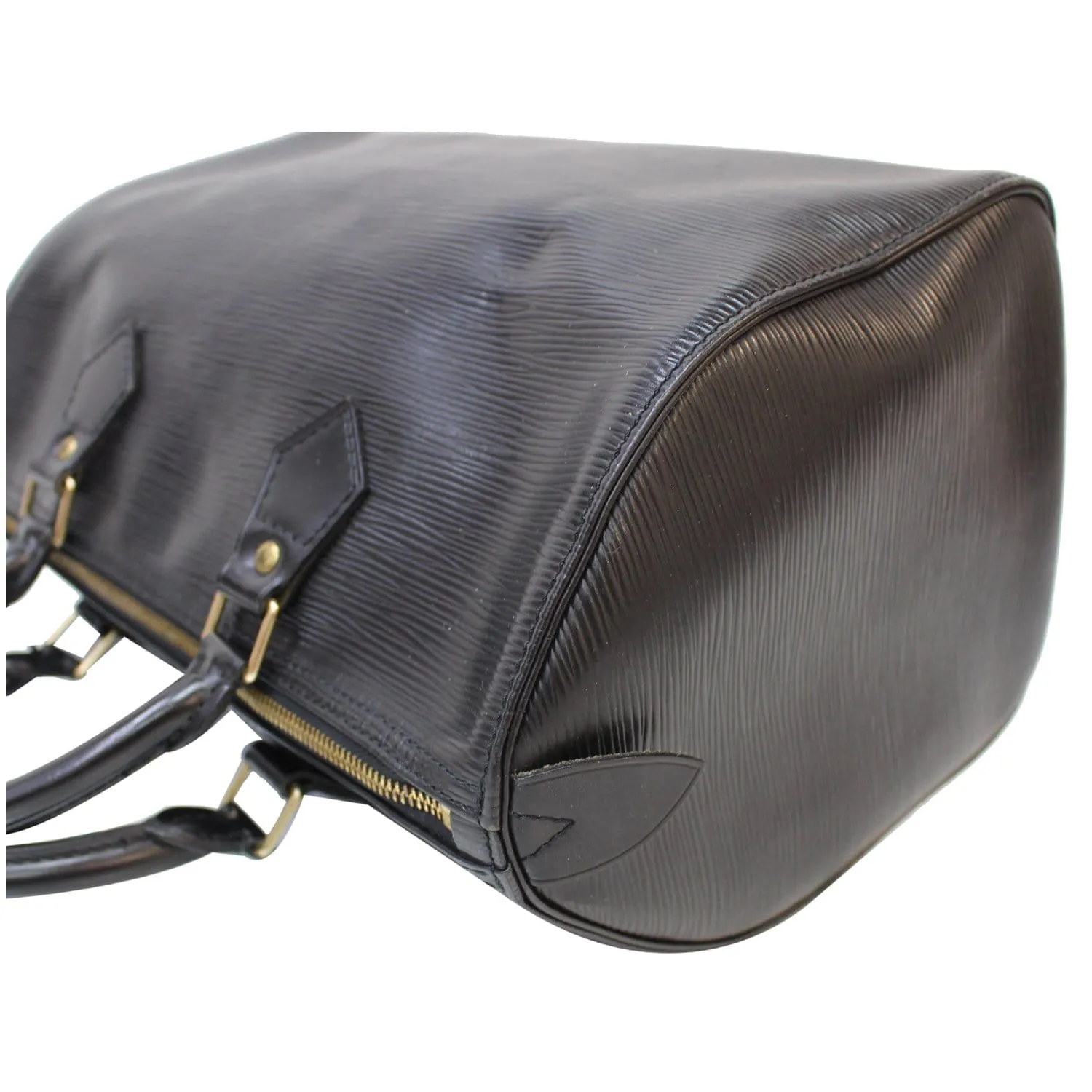 LOUIS VUITTON Speedy 30 Epi Leather Satchel Bag Black