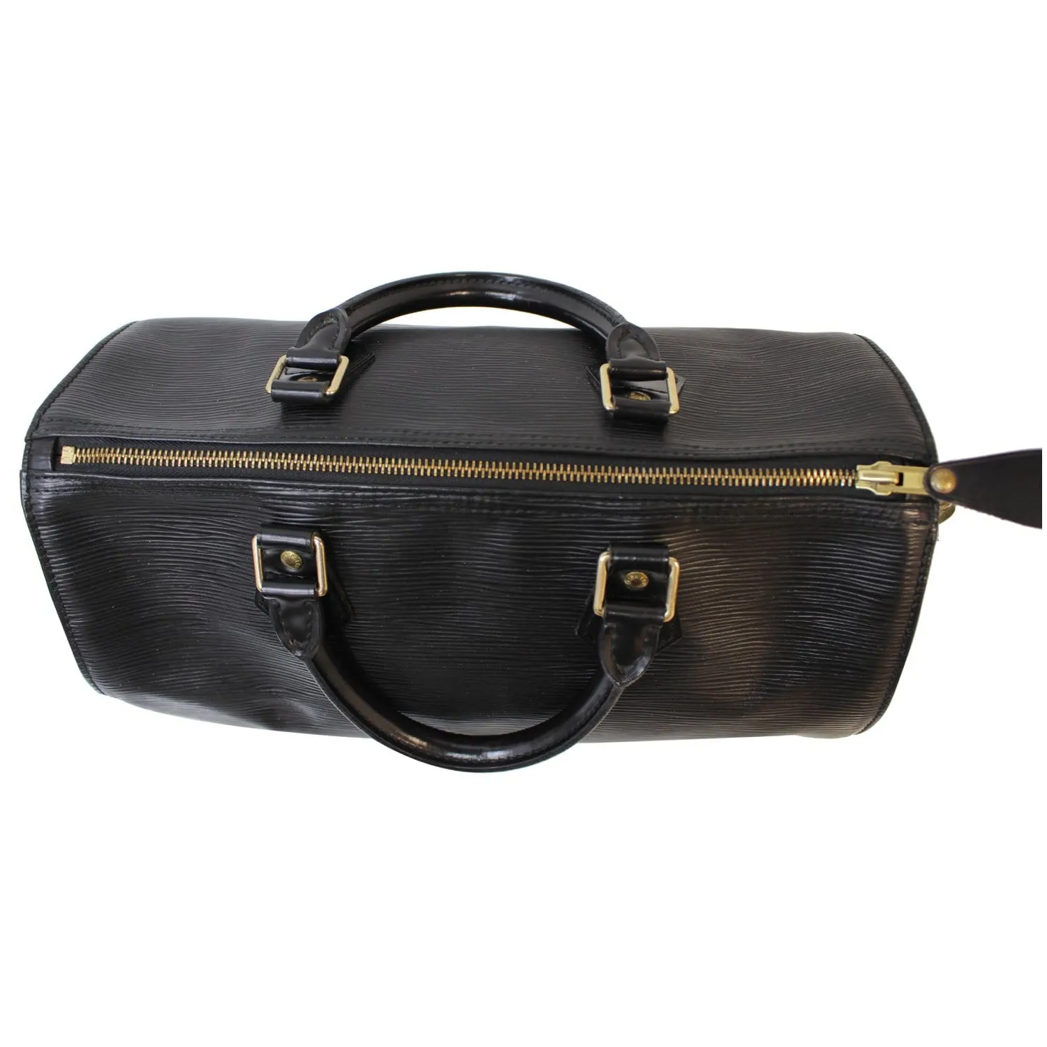 LOUIS VUITTON Speedy 30 Epi Leather Satchel Bag Black