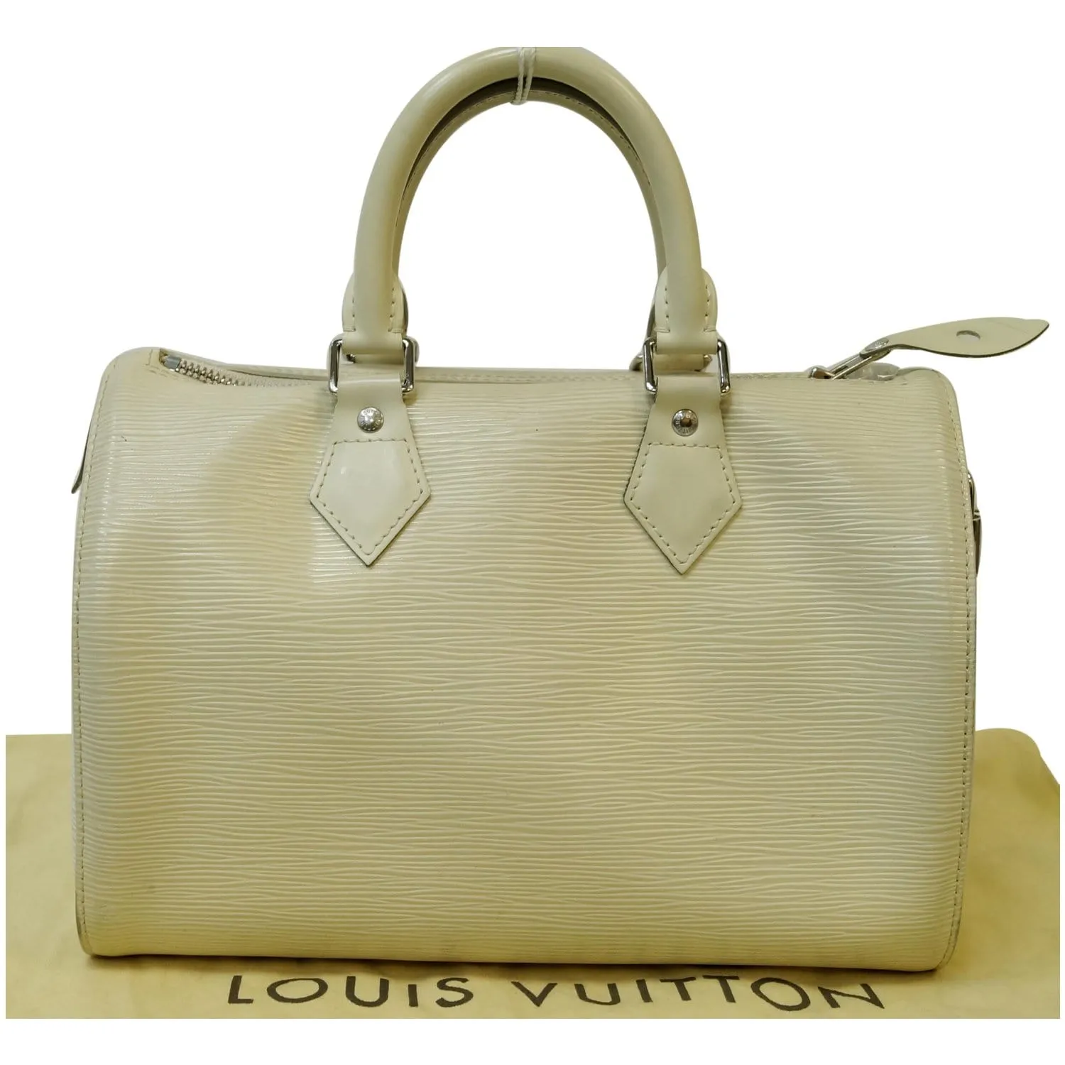 LOUIS VUITTON Speedy 30 Epi Leather Satchel Bag Ivory