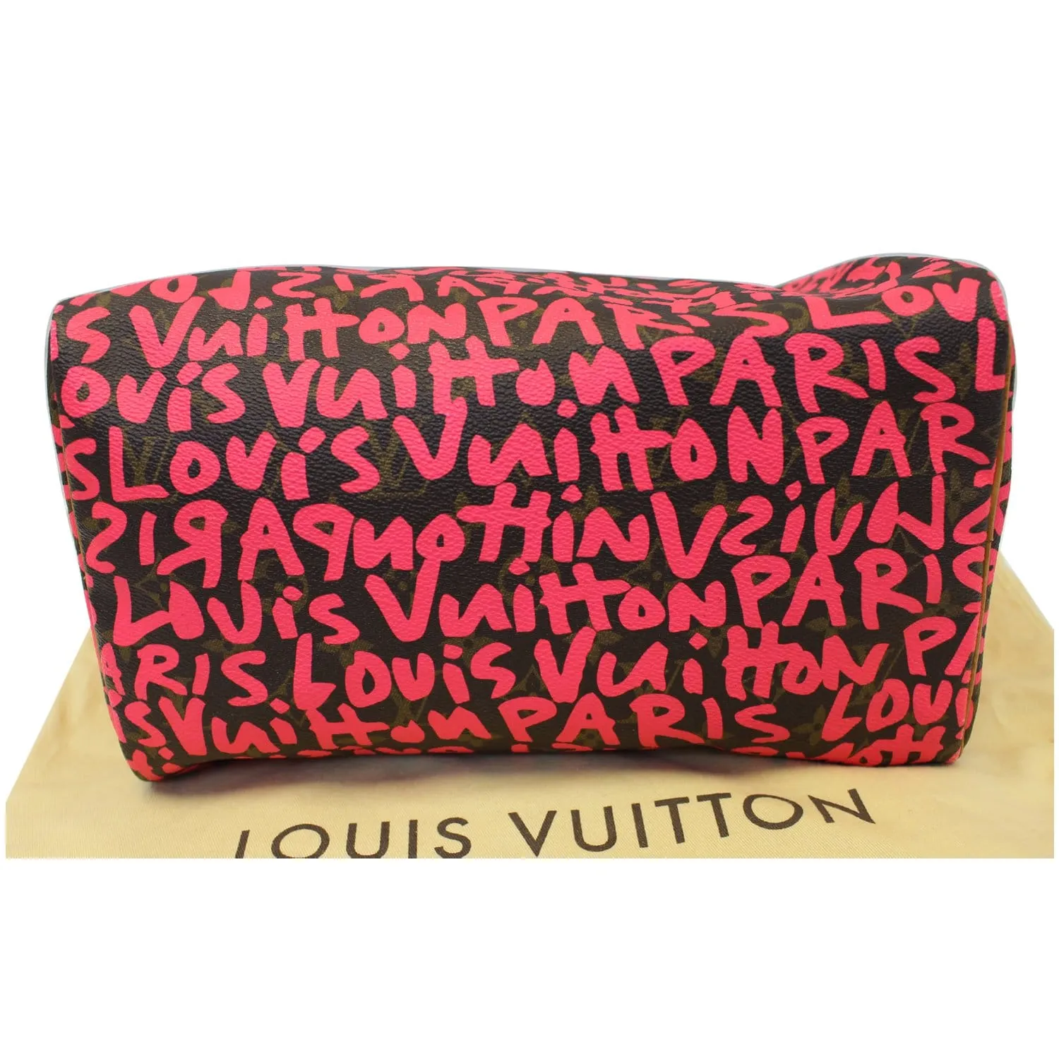 LOUIS VUITTON Speedy 30 Graffiti Monogram Satchel Bag Pink