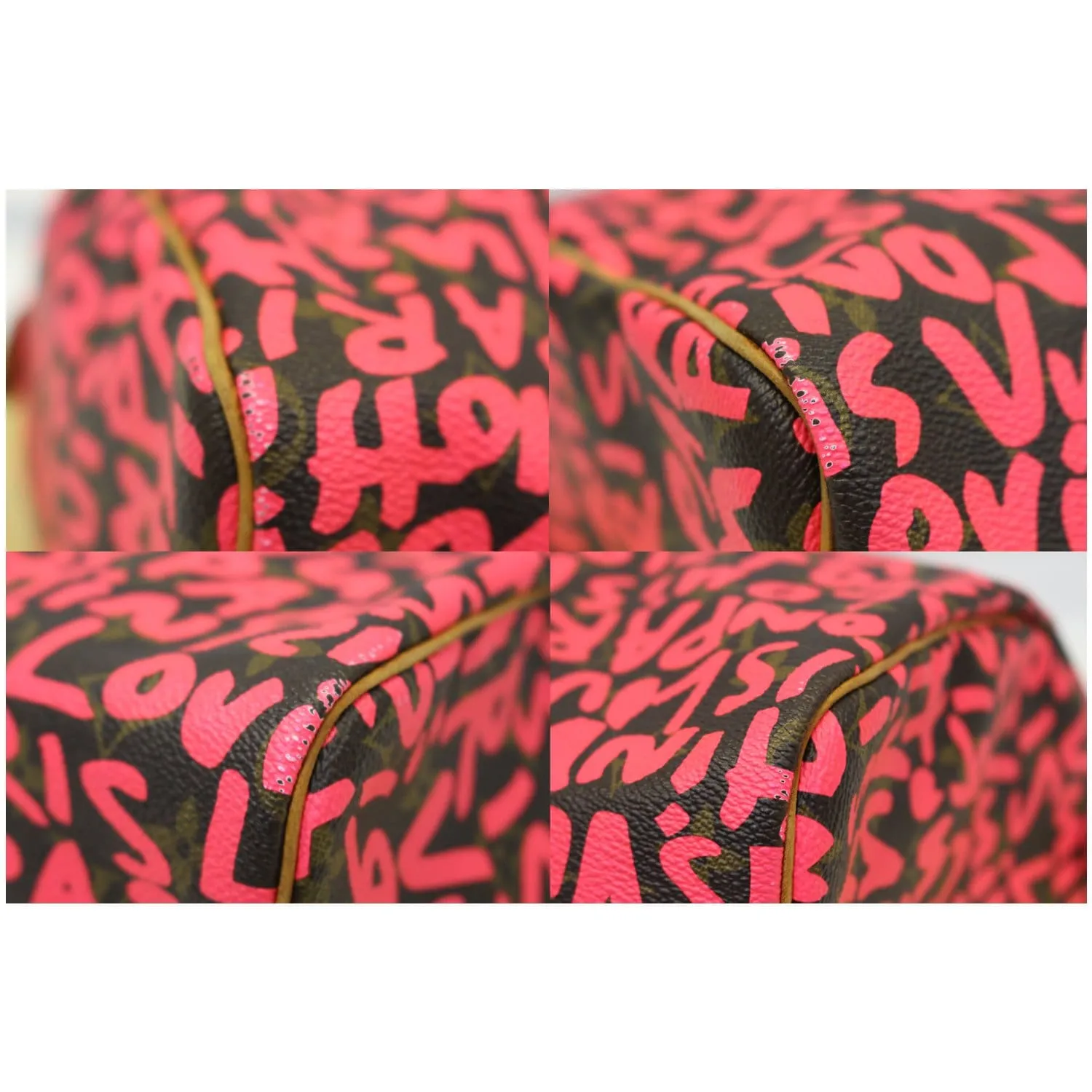 LOUIS VUITTON Speedy 30 Graffiti Monogram Satchel Bag Pink