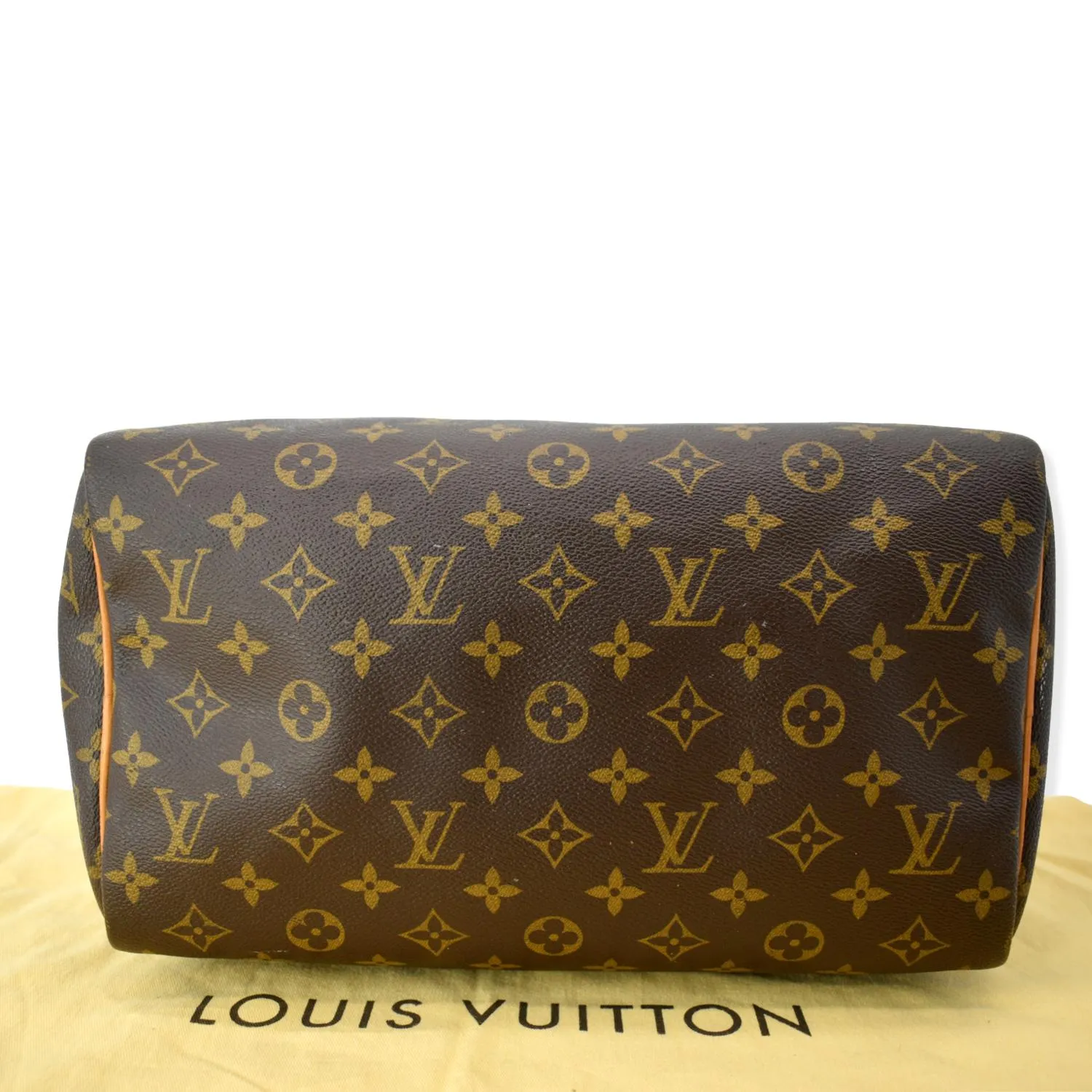 LOUIS VUITTON Speedy 30 Monogram Canvas Satchel Bag Brown