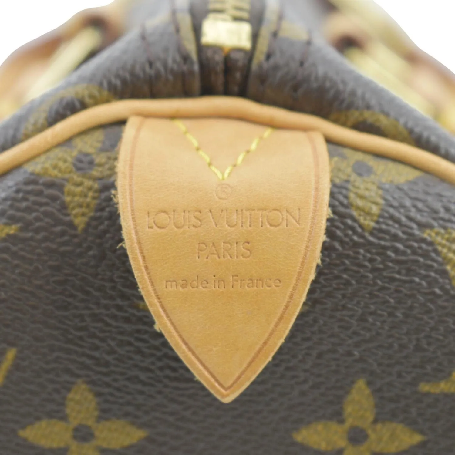 LOUIS VUITTON Speedy 30 Monogram Canvas Satchel Bag Brown