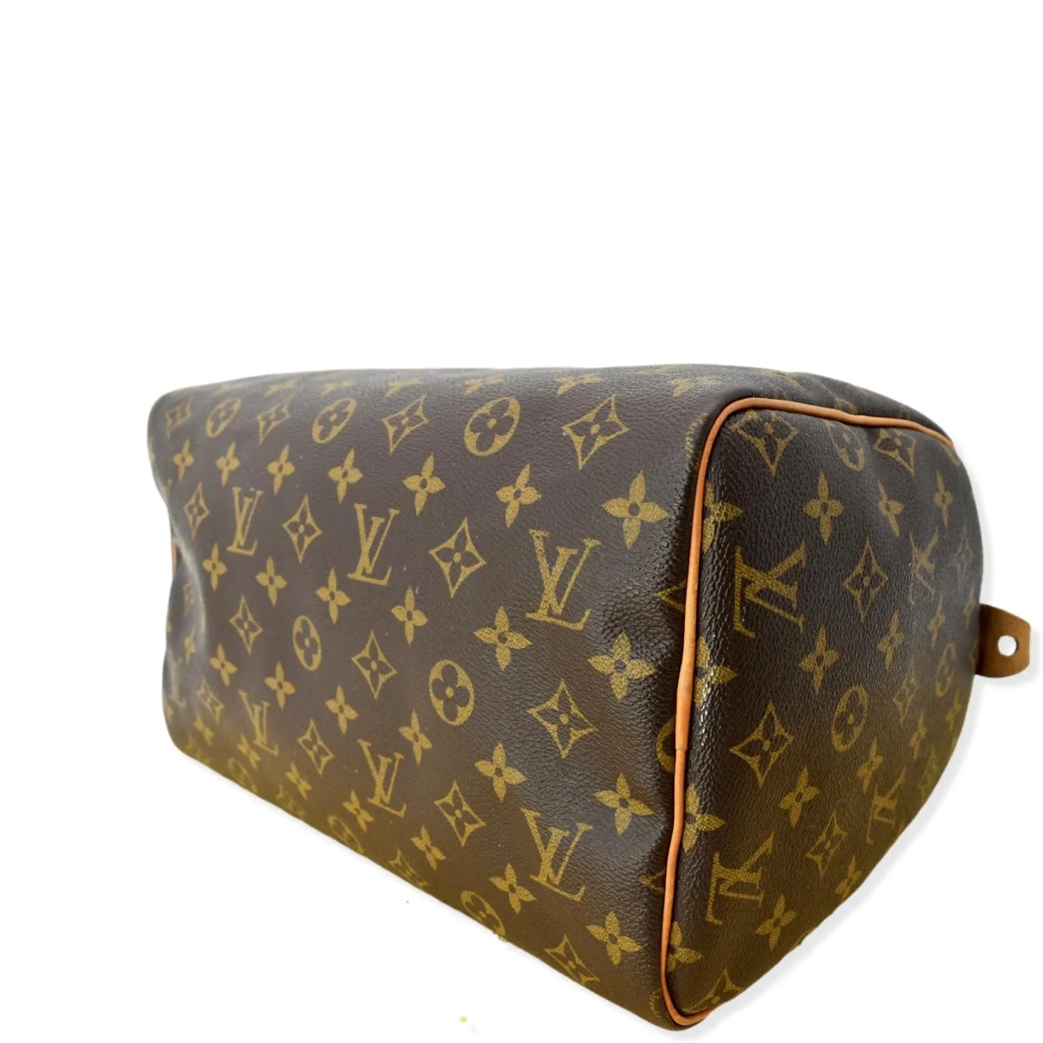 LOUIS VUITTON Speedy 30 Monogram Canvas Satchel Bag Brown