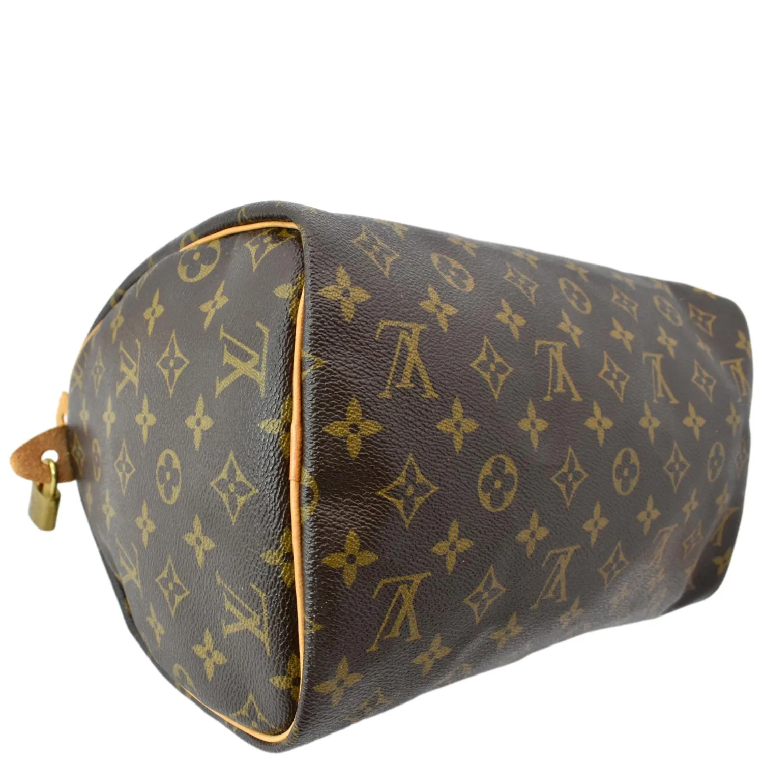 LOUIS VUITTON Speedy 30 Monogram Canvas Satchel Bag Brown