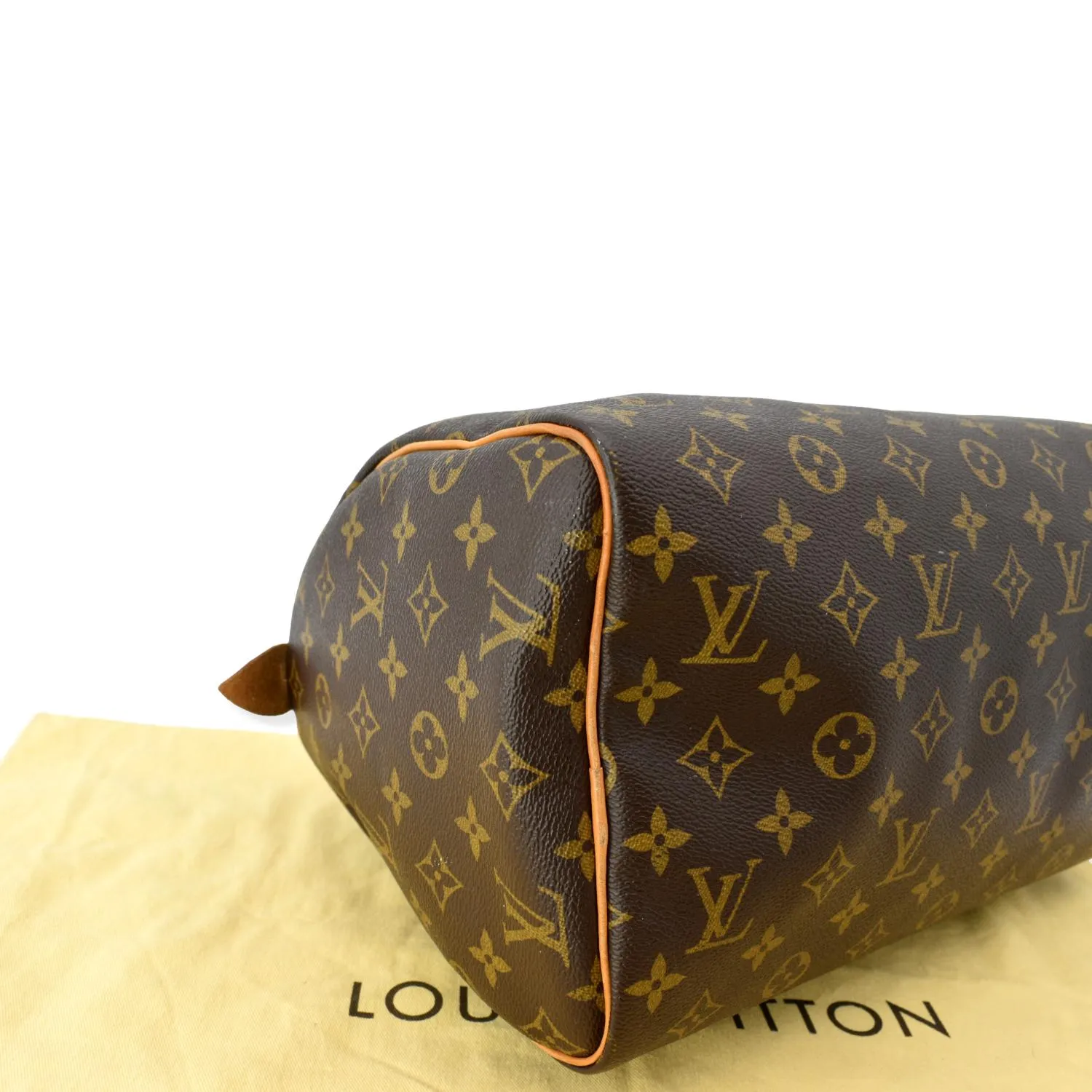 LOUIS VUITTON Speedy 30 Monogram Canvas Satchel Bag Brown