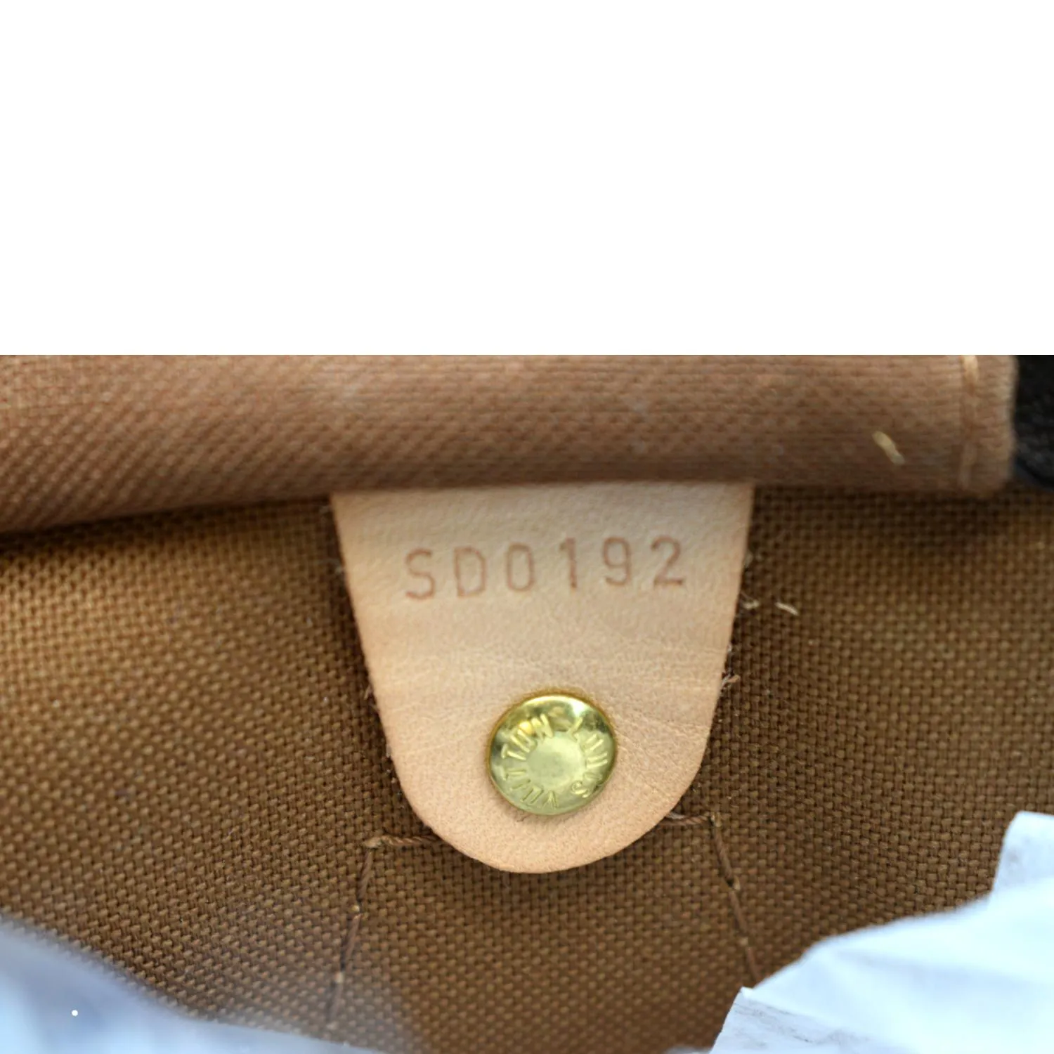 LOUIS VUITTON Speedy 30 Monogram Canvas Satchel Bag Brown