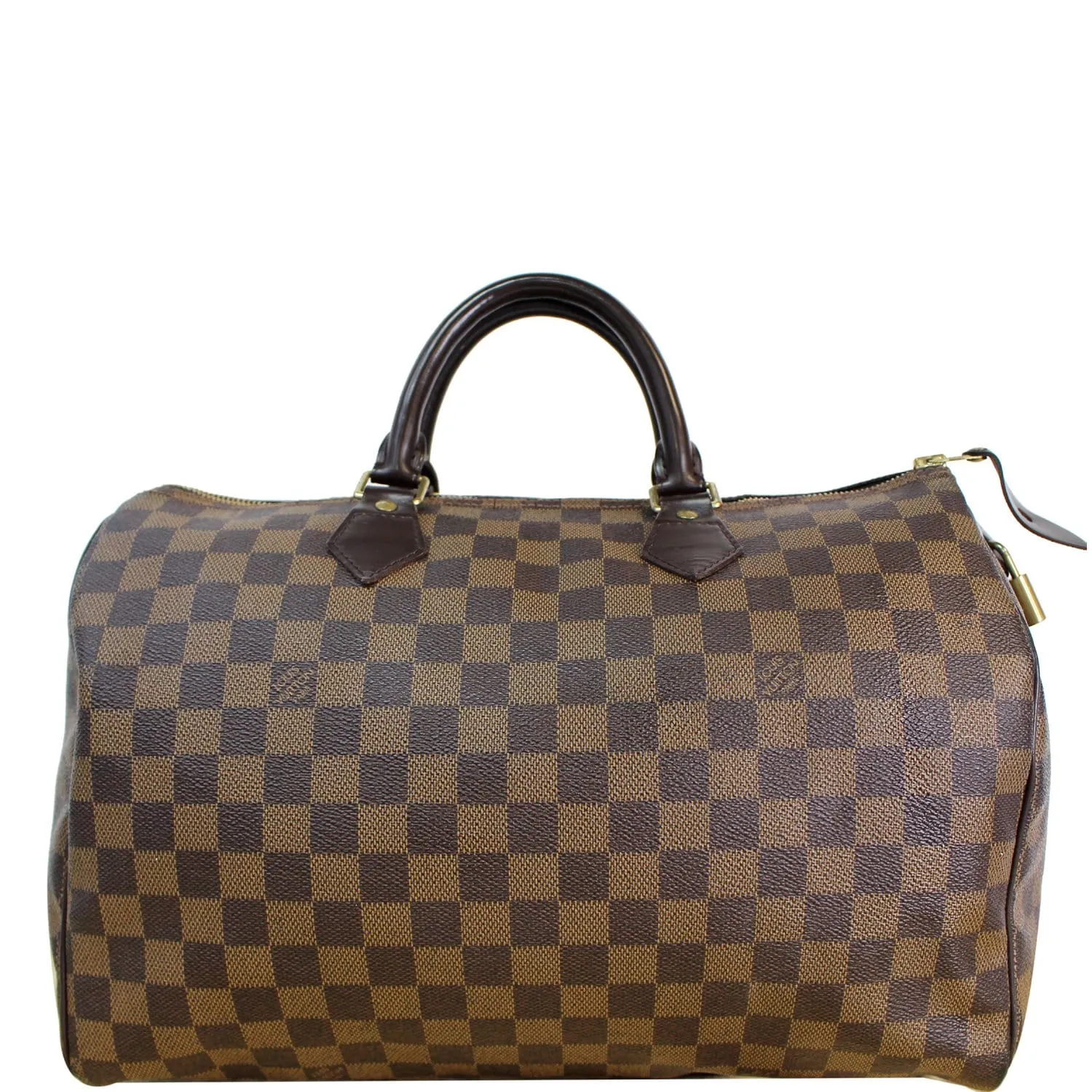 LOUIS VUITTON Speedy 35 Damier Ebene Satchel Bag Brown