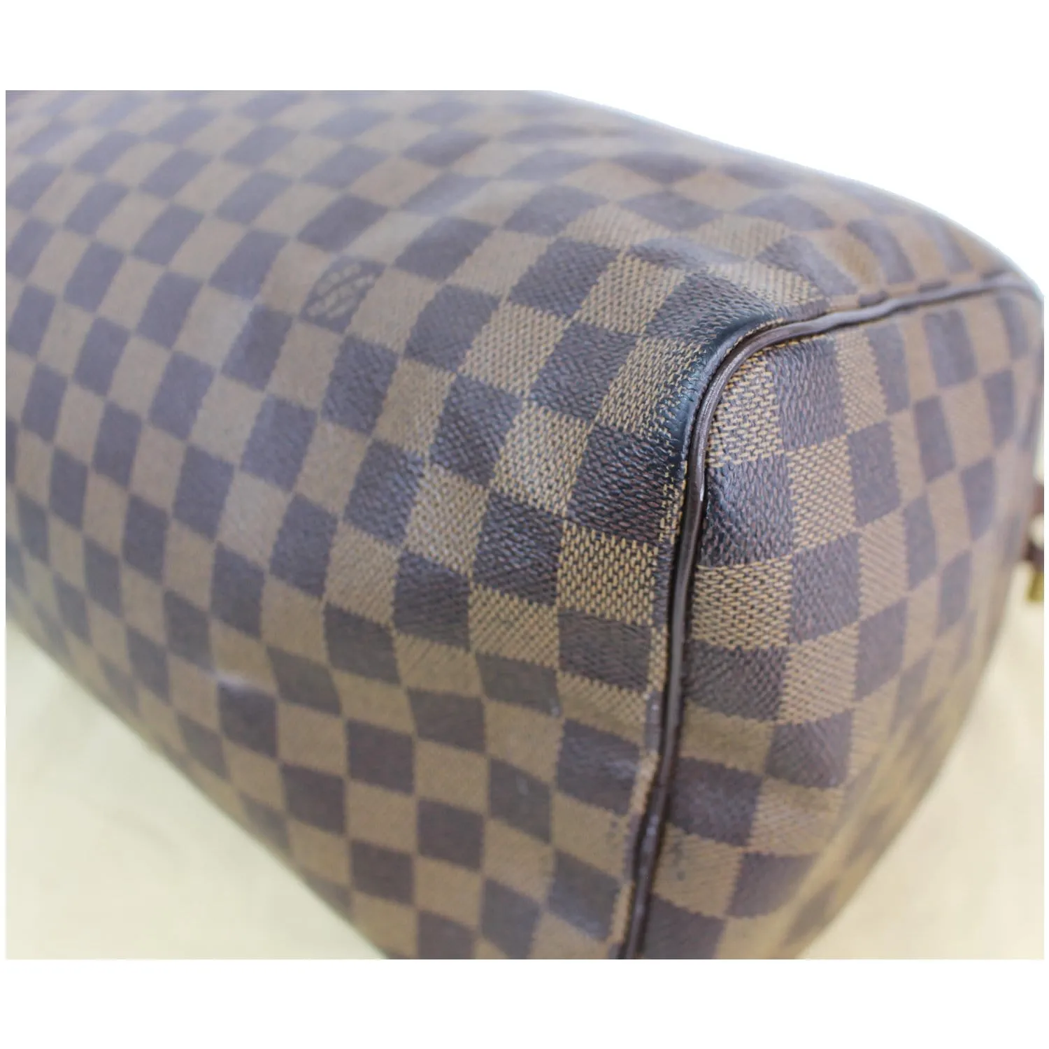 LOUIS VUITTON Speedy 35 Damier Ebene Satchel Bag Brown