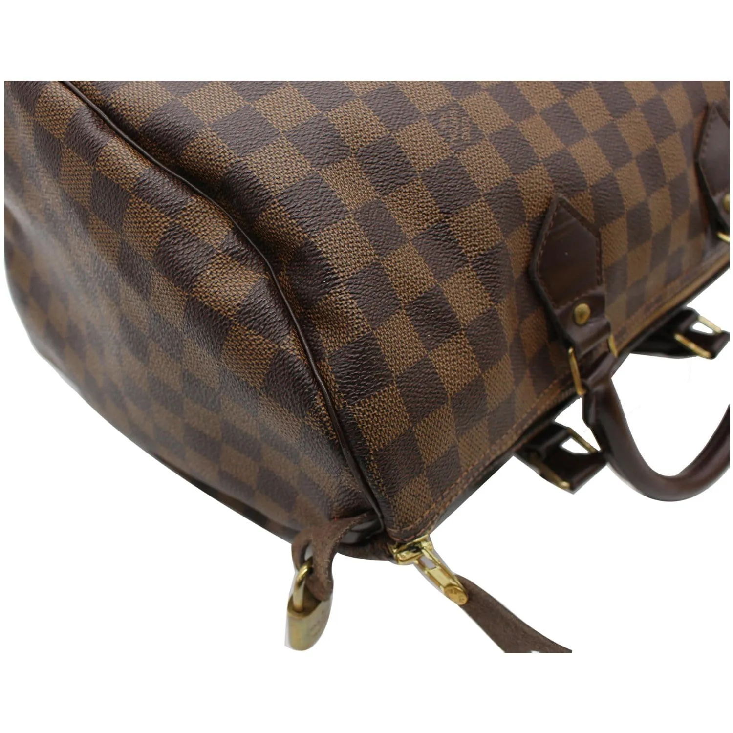 LOUIS VUITTON Speedy 35 Damier Ebene Satchel Bag Brown