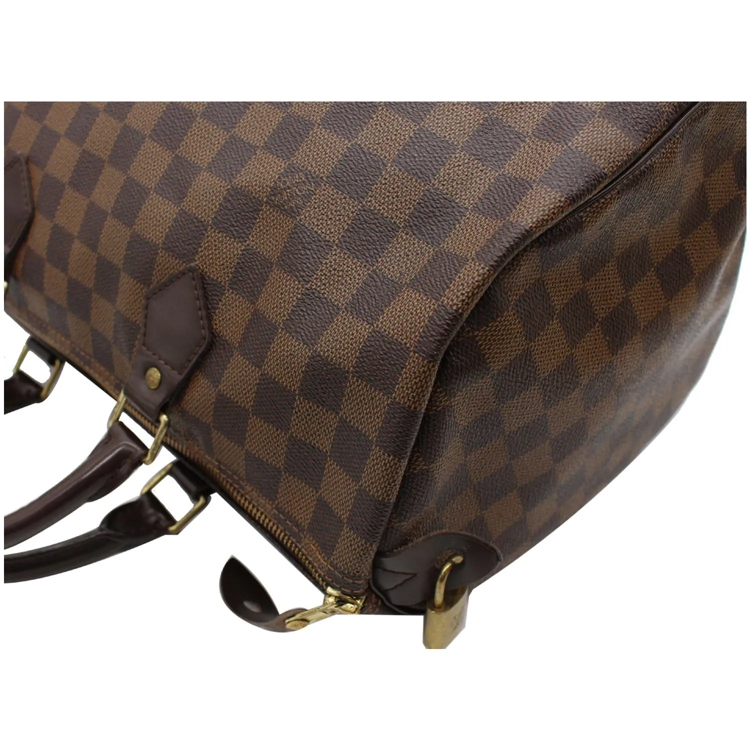 LOUIS VUITTON Speedy 35 Damier Ebene Satchel Bag Brown