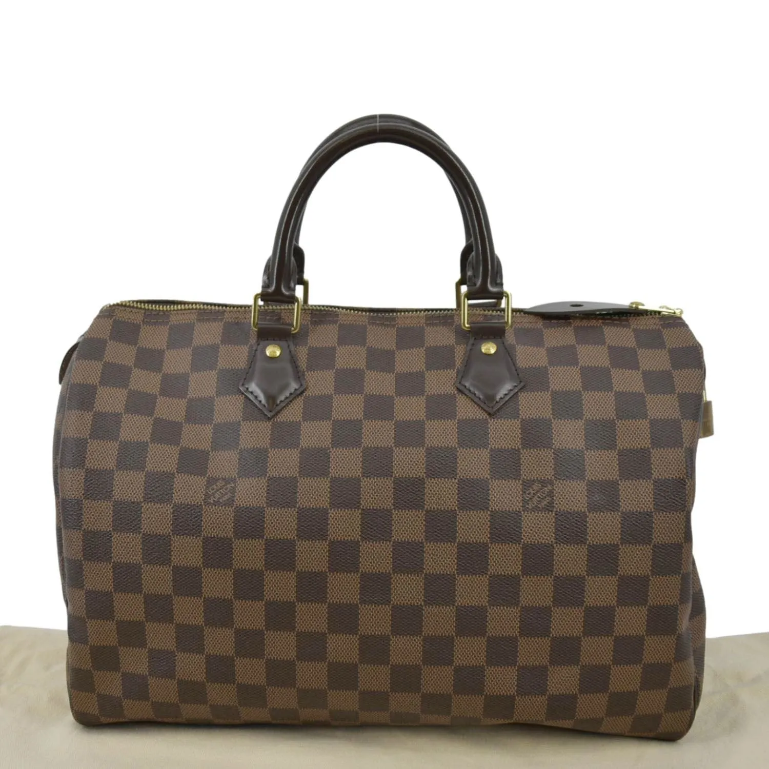 LOUIS VUITTON Speedy 35 Damier Ebene Satchel Bag Brown