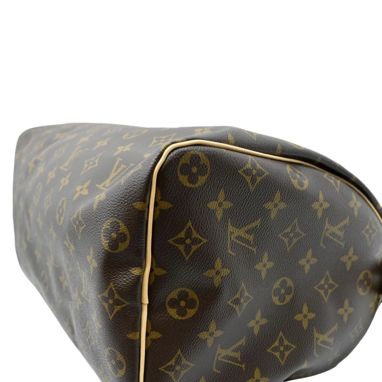 LOUIS VUITTON Speedy 35 Monogram Canvas Satchel Bag Brown