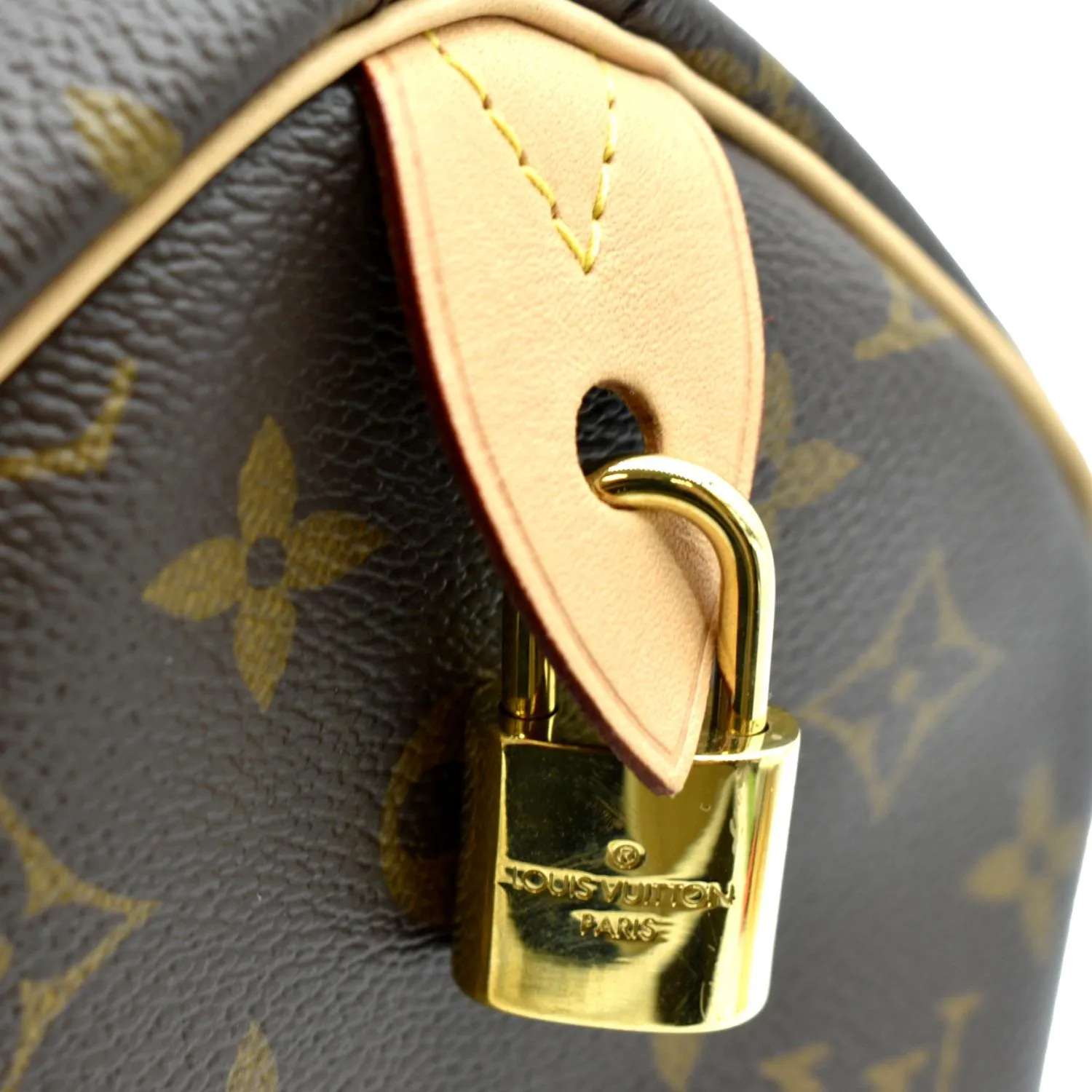 LOUIS VUITTON Speedy 35 Monogram Canvas Satchel Bag Brown