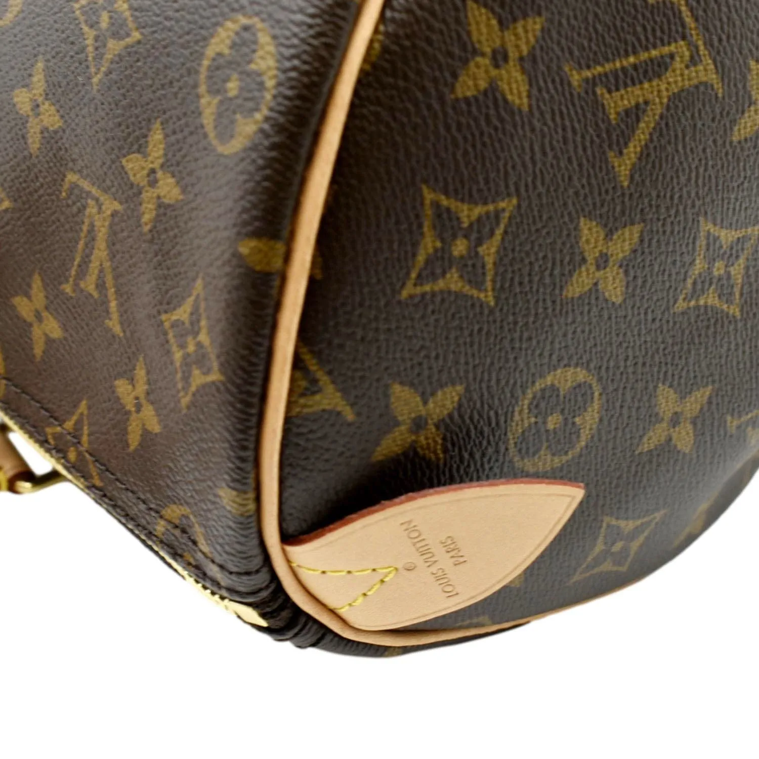 LOUIS VUITTON Speedy 35 Monogram Canvas Satchel Bag Brown
