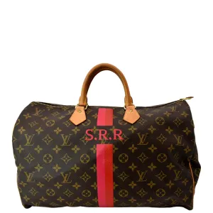 LOUIS VUITTON Speedy 40 Monogram Canvas Satchel Bag Brown