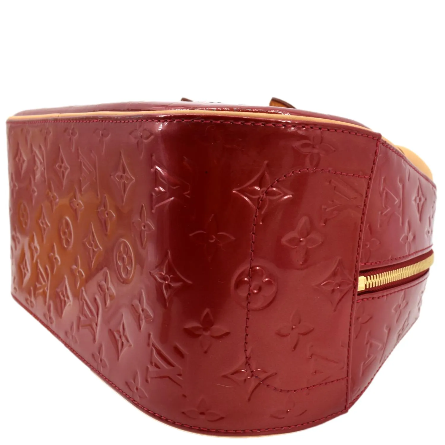 LOUIS VUITTON Summit Drive Monogram Vernis Satchel Bag Red