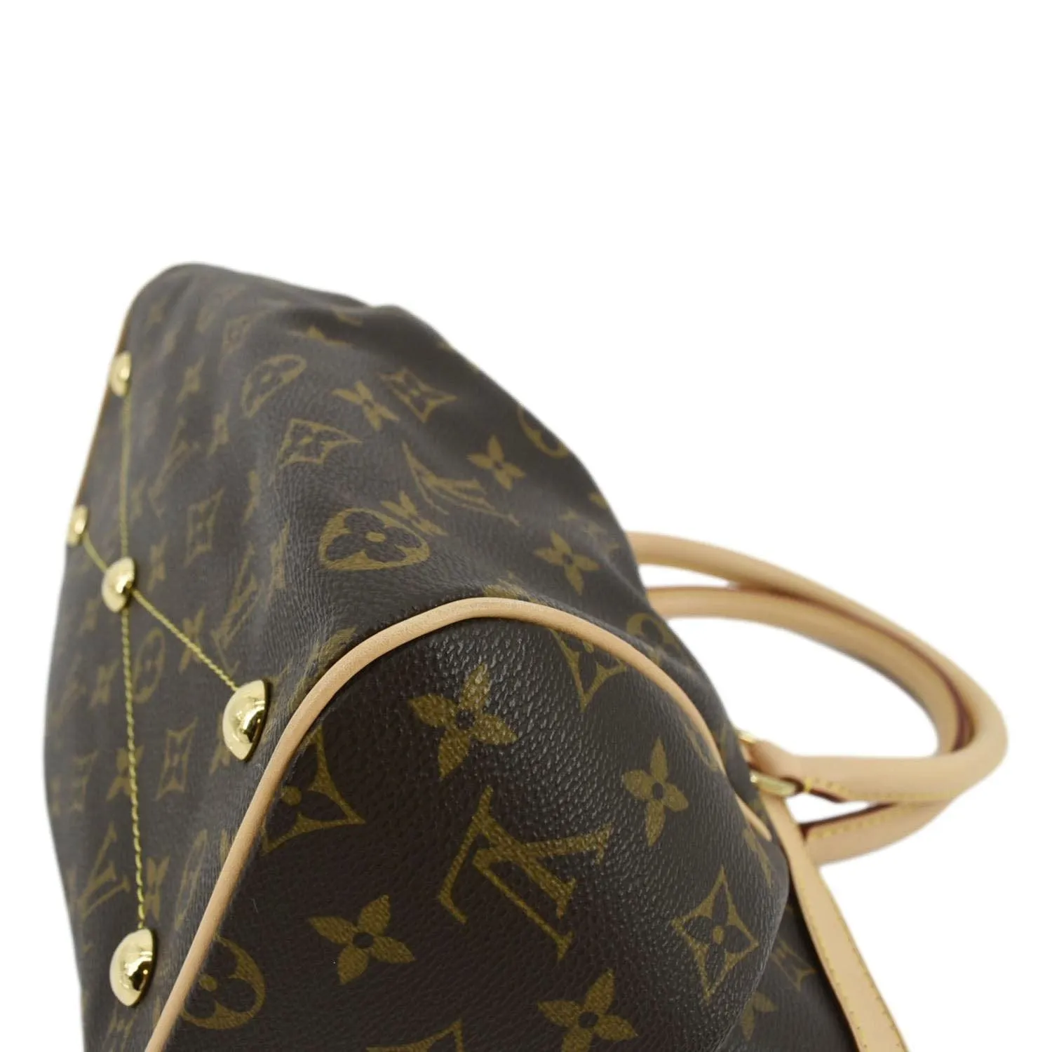 LOUIS VUITTON Tivoli PM Monogram Canvas Satchel Bag Brown