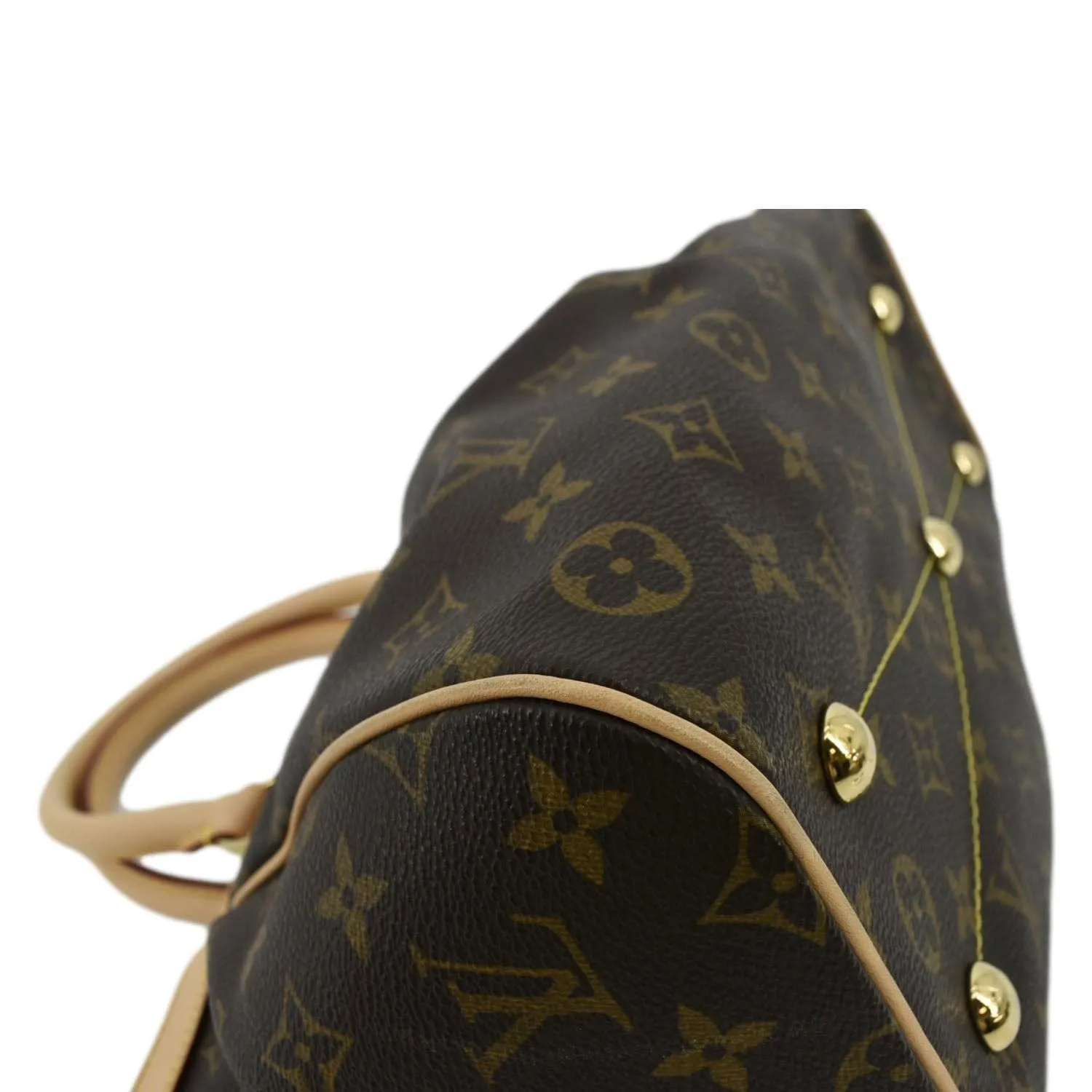 LOUIS VUITTON Tivoli PM Monogram Canvas Satchel Bag Brown