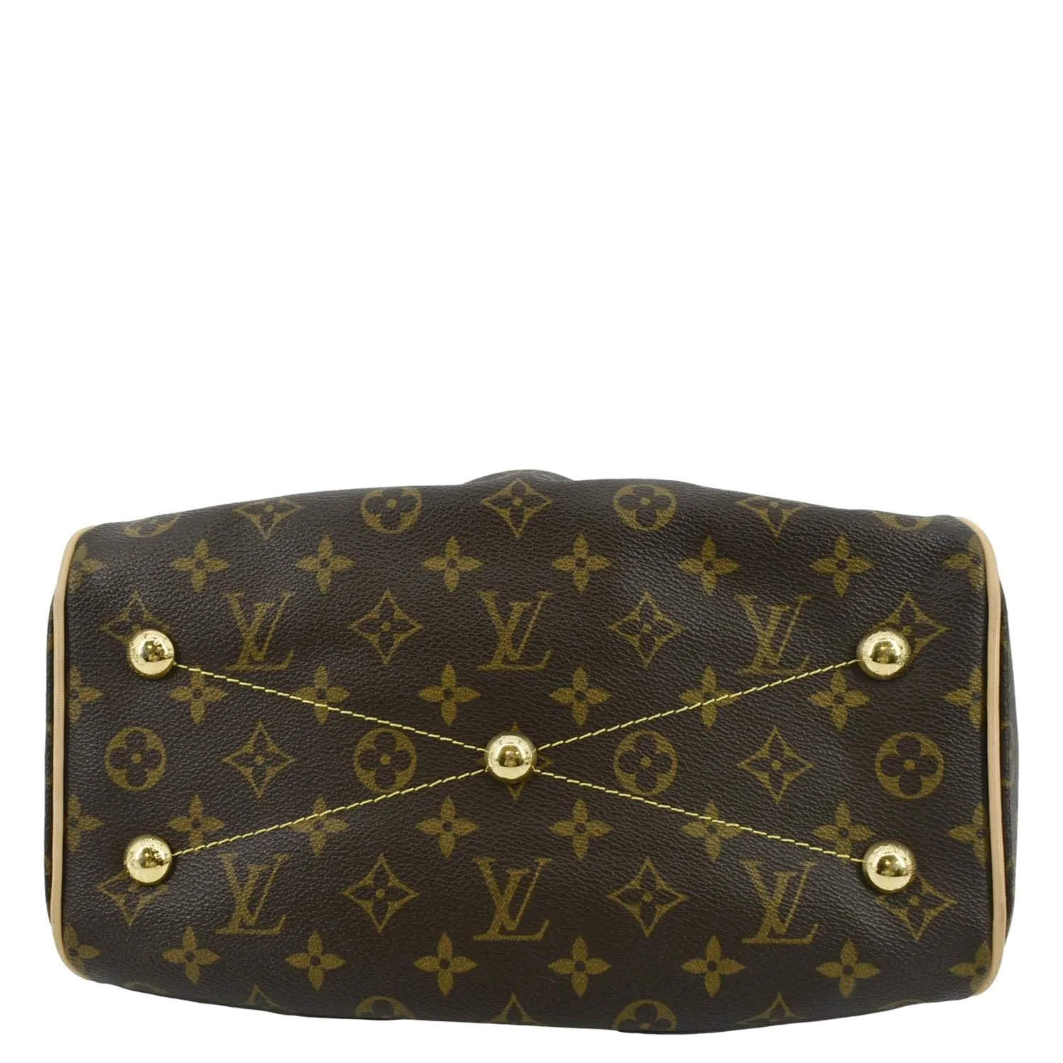 LOUIS VUITTON Tivoli PM Monogram Canvas Satchel Bag Brown