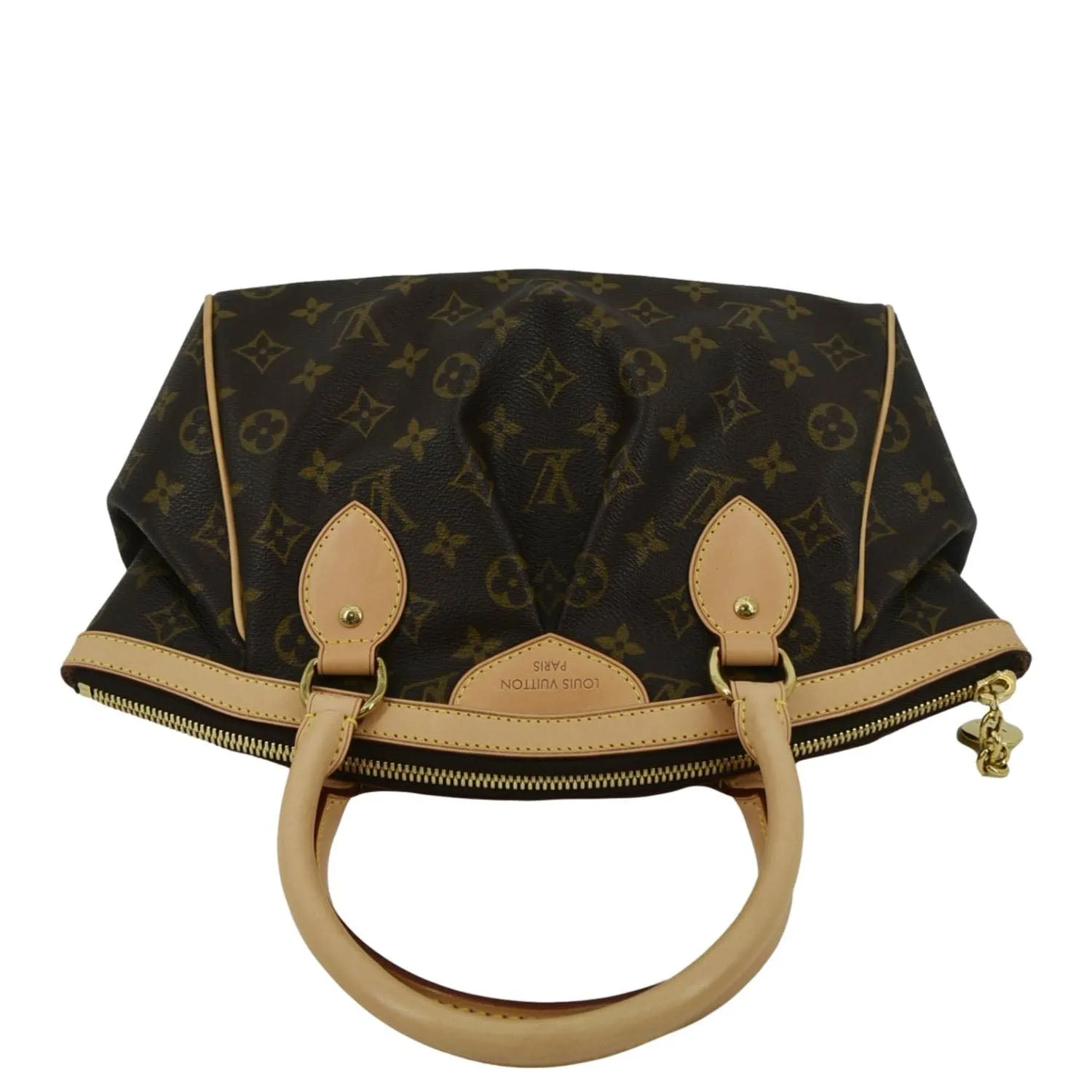 LOUIS VUITTON Tivoli PM Monogram Canvas Satchel Bag Brown