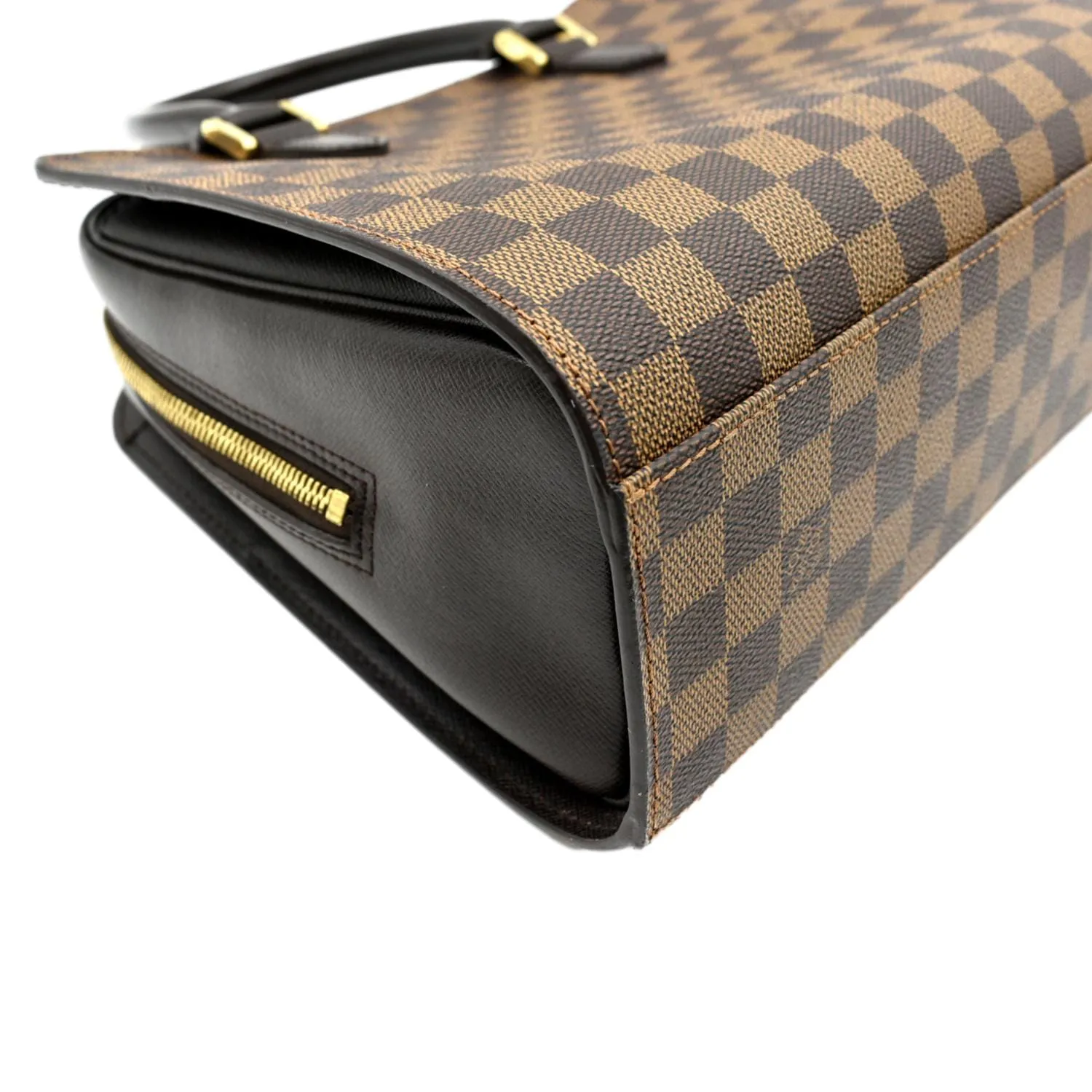LOUIS VUITTON Triana Damier Ebene Satchel Bag Brown