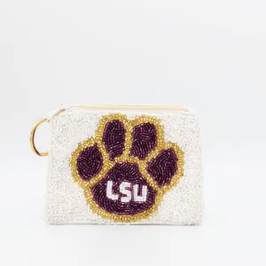 LSU PAW Print Keychain Pouch