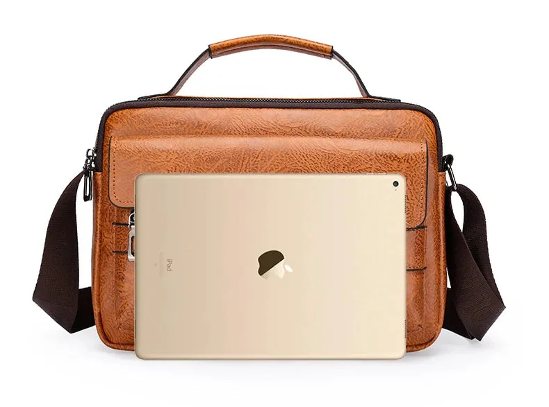 Luxury Kangaroo Brand Messenger Bags Men Leather Casual Crossbody Bag For Men Brown Black Business Shoulder Bag Male Handbag