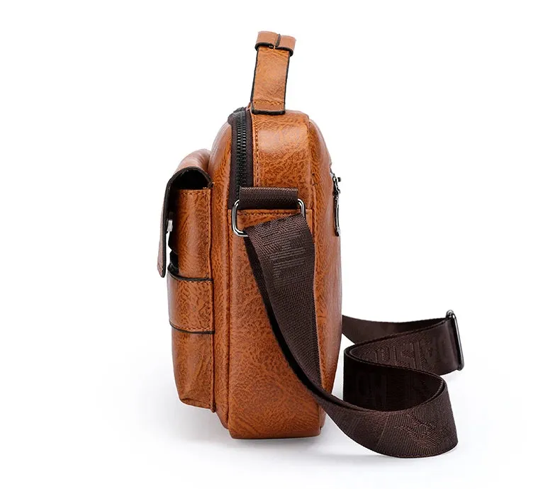 Luxury Kangaroo Brand Messenger Bags Men Leather Casual Crossbody Bag For Men Brown Black Business Shoulder Bag Male Handbag