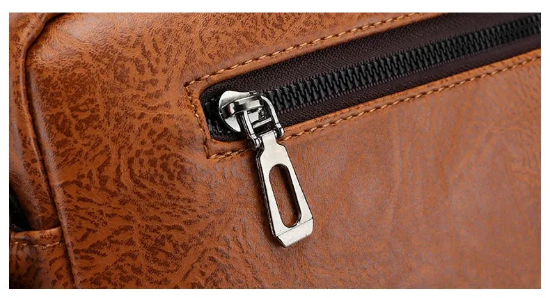 Luxury Kangaroo Brand Messenger Bags Men Leather Casual Crossbody Bag For Men Brown Black Business Shoulder Bag Male Handbag