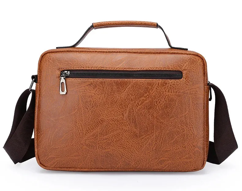 Luxury Kangaroo Brand Messenger Bags Men Leather Casual Crossbody Bag For Men Brown Black Business Shoulder Bag Male Handbag