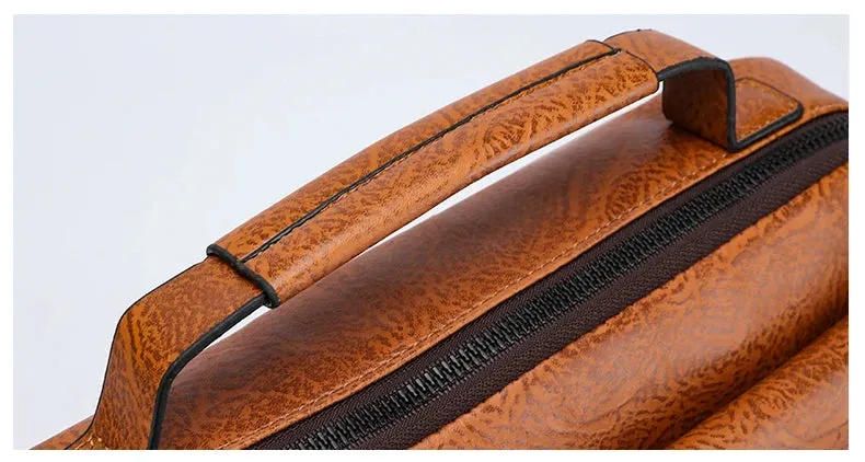 Luxury Kangaroo Brand Messenger Bags Men Leather Casual Crossbody Bag For Men Brown Black Business Shoulder Bag Male Handbag